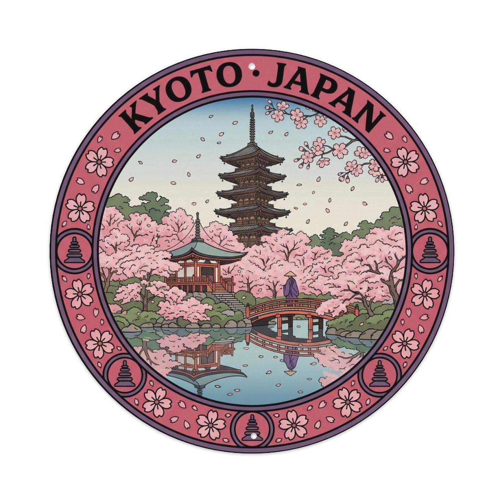 Kyoto Daigo Ji Cherry Blossom Pagoda Japan Travel Metal Tin Sign