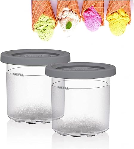 EVANEM Contenedores de 246 pintas de creami, para helado Creami Ninja, contenedores de almacenamiento de 16 onzas sin BPA, aptos para lavavajillas,