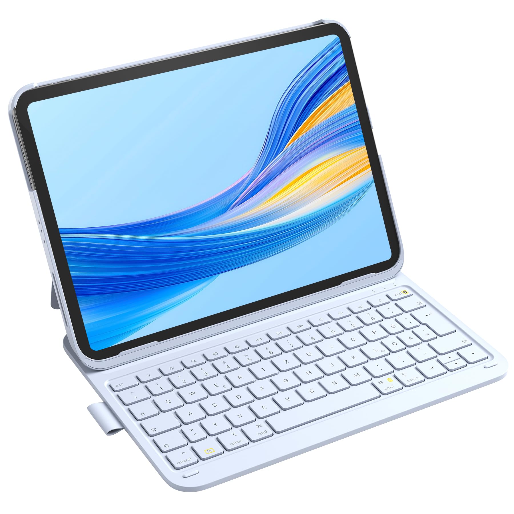 Inateck iPad 10 Generation Hülle mit Tastatur, für iPad 11 Gen. A16 2025 11 Zoll, Air 11 Zoll M3/M2 (2025/2024),Air 5/4, Pro 11 4/3/2/1,QWERTZ,Ultraleichte Tastatur mit Stifthalter,AirTap BK2007