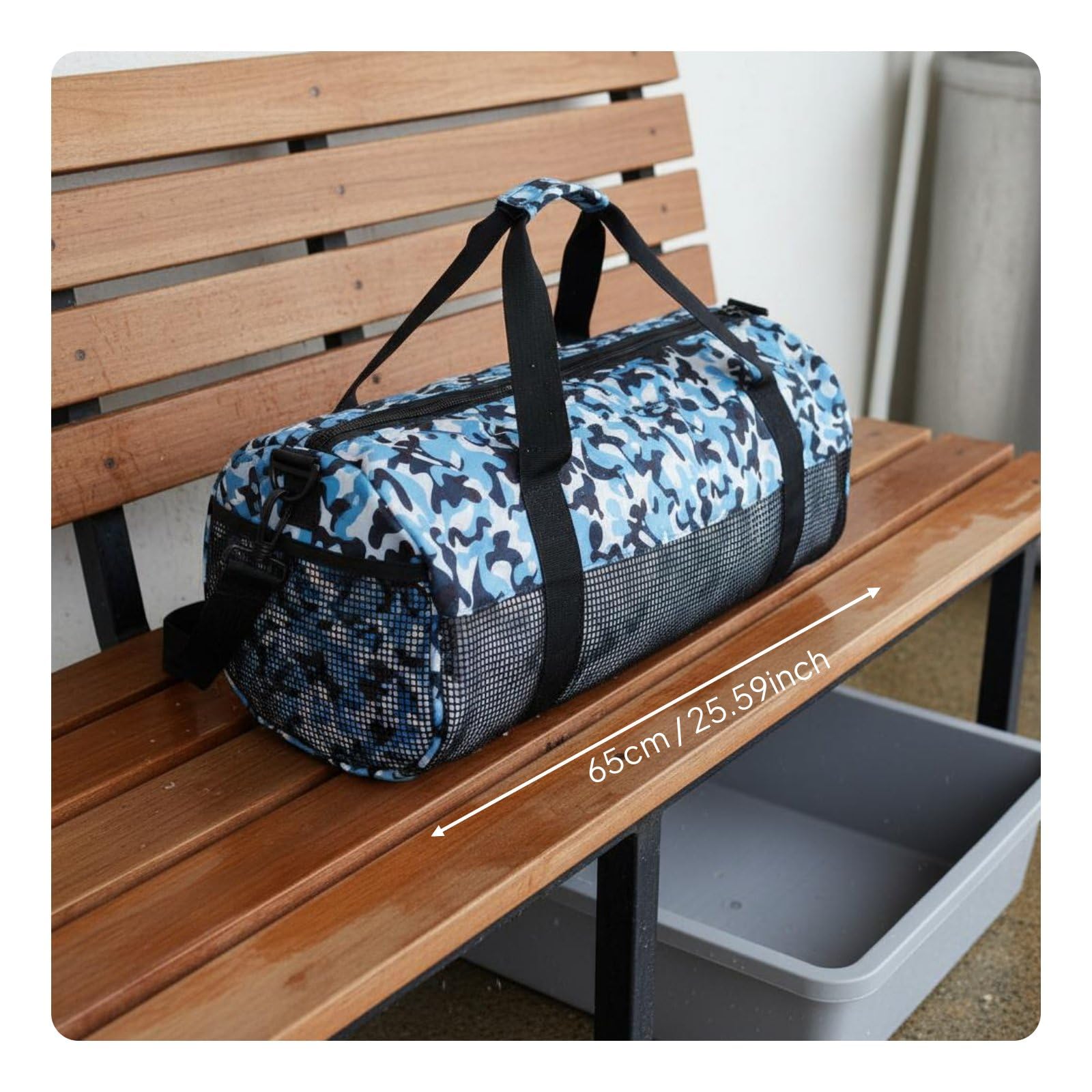 TISHITA Bolsa de Malla para Equipo de Buceo Bolso Deportivo Duffel Saco de Transporte Capacidad para Máscara Tubo y Aletas Malla Resistente Transporte Cómodo