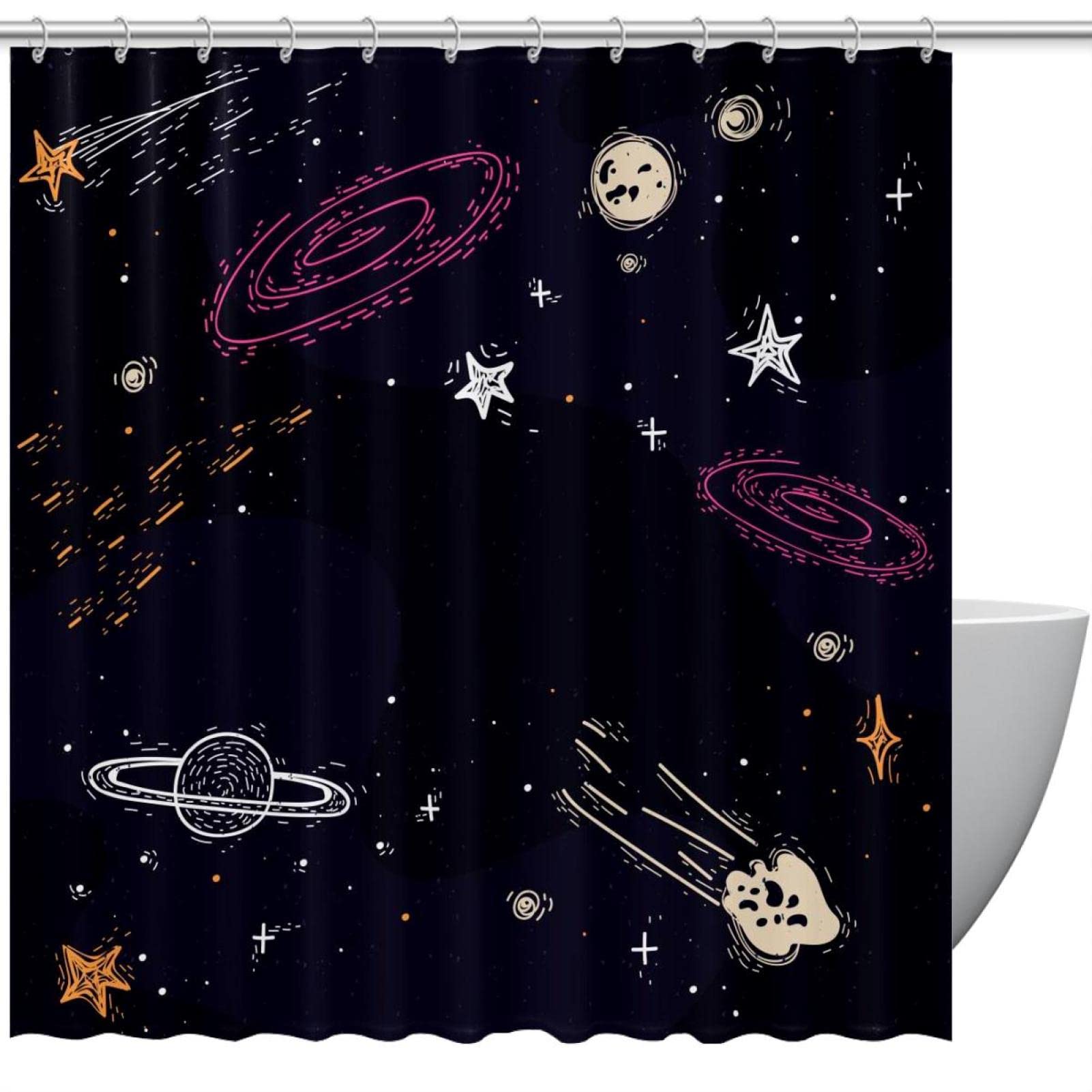 Rideau de douche noir 183 cm pour créer une ambiance spa chez soi