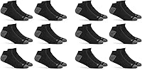 Fruit of the Loom Men's Dual Defense No Show Socks 12 Pack - Odor Control, Cushioned Sole, Moisture Wicking Ankle Socks
