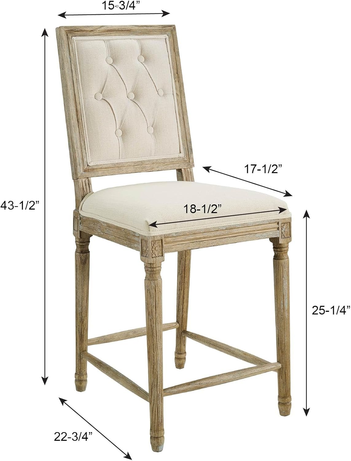 Linon Stool, Rustic Brown