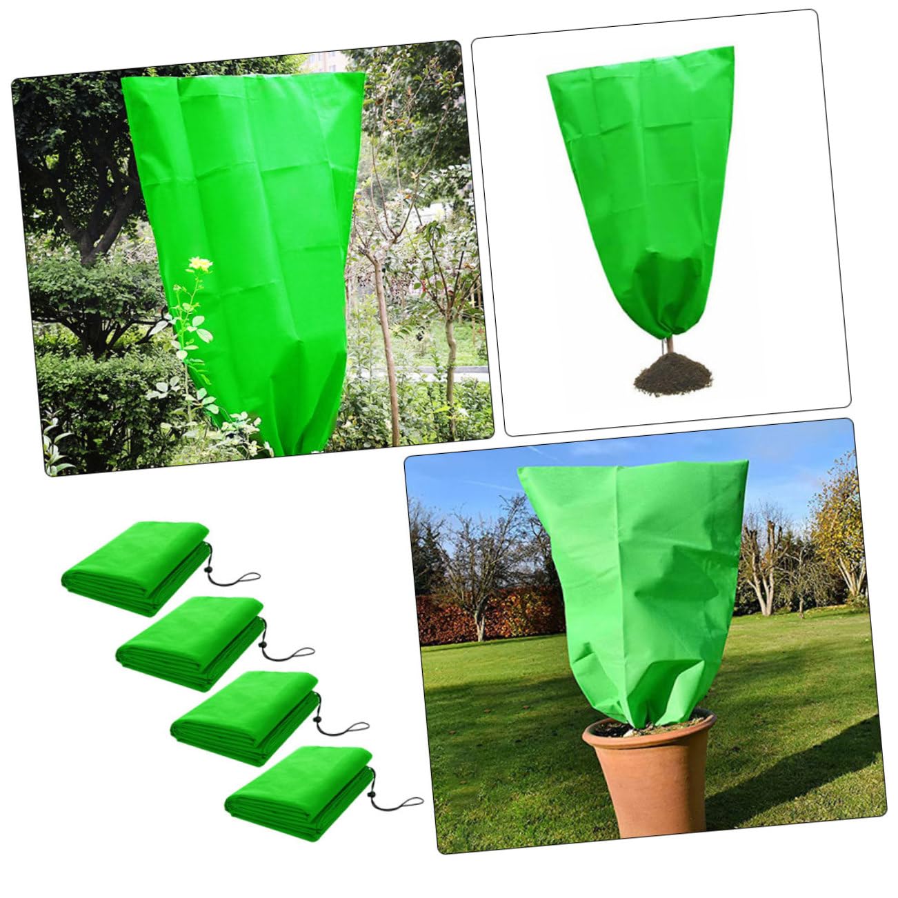 Toyvian 4 Ensembles Couvercle De Protection Contre Le Gel Froid Décoration De Jardin Poids Lourd Cloches De Jardin pour Plantes Patio Protéger Vert Tissu Non Tissé 4 Pièces * 4