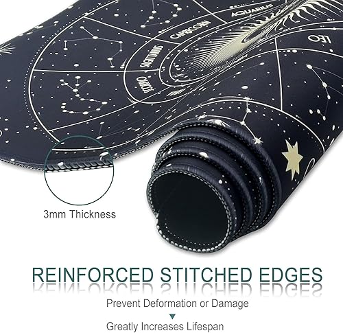 Miniatura 6 de Alfombrilla de mouse extendida para juegos, 35.5 x 15.75 pulgadas, antideslizante, de gran tamaño, con bordes cosidos, impermeable, protector de