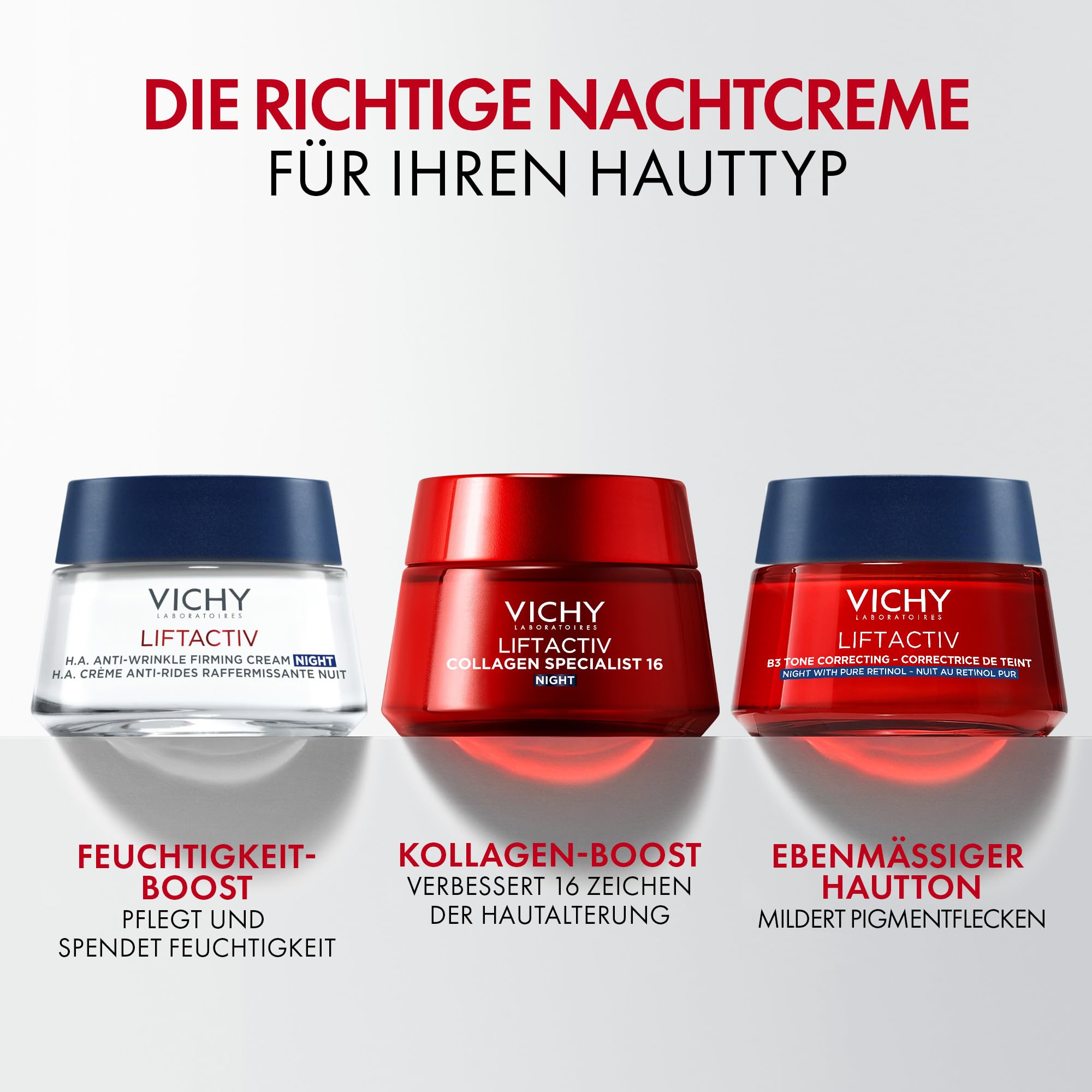 Vichy Crema Notte Anti-età, Per Pelle Stanca e Spenta, Risultato Illuminante, Formula con Peptidi Pro-Collagene, Vitamina C e Resveratrolo Naturale, Liftactiv Collagen Specialist, 50ml