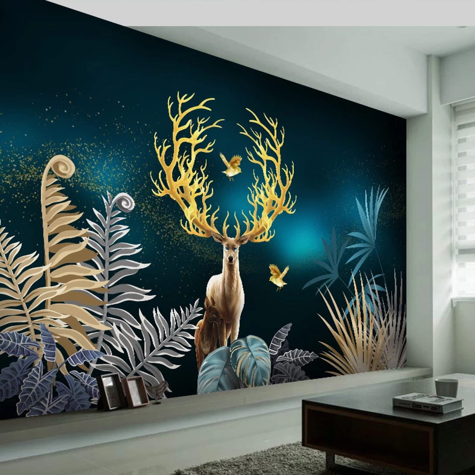 Papier peint autocollant 3D tropical lavable et imperméable en PVC