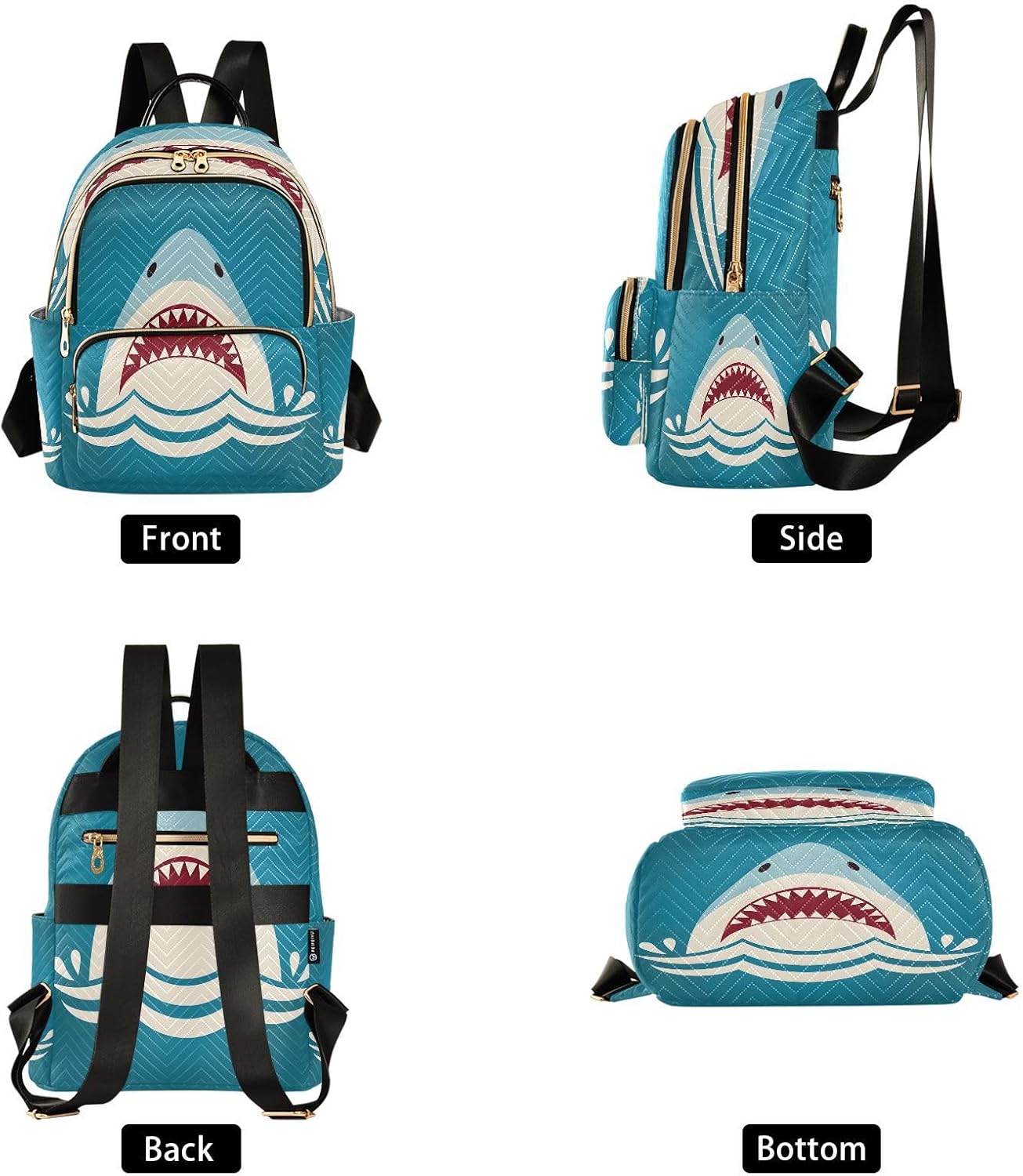 senya Fashion Backpack Mini Backpack Purse Casual Daily Backpack Shark Tooth for Travel for College Work