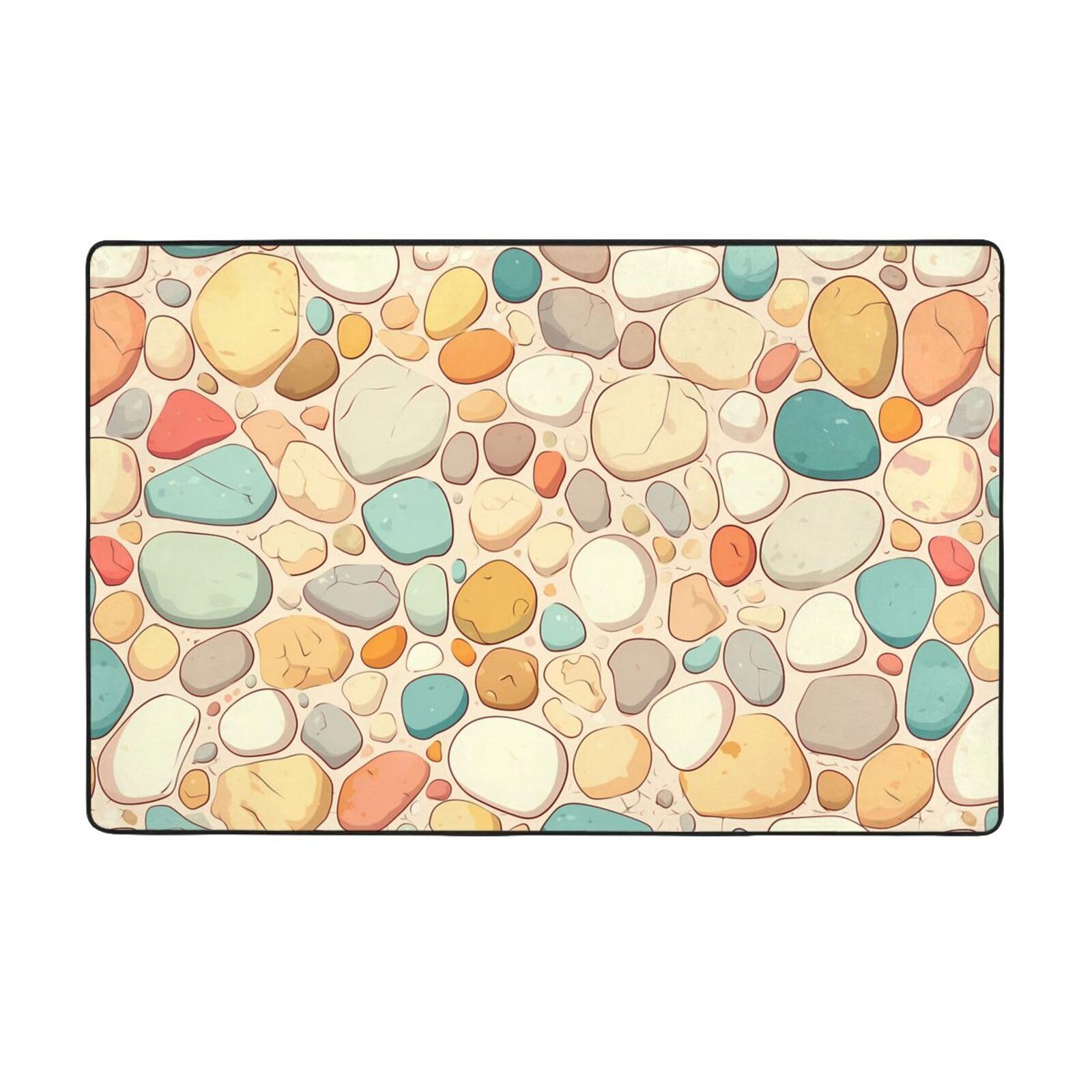 Tapis décoratif en velours fin Pretty Stones lavable 152x99 cm
