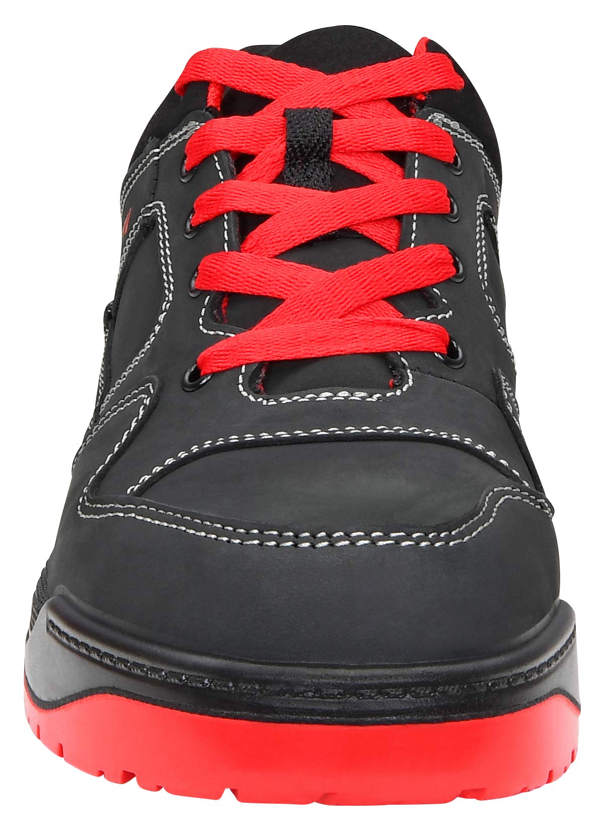 ELTEN Maverick Black-red Low ESD S3S | Sicherheitsschuhe für Damen & Herren, Stahlkappe, leicht, atmungsaktiv, Gr. 43
