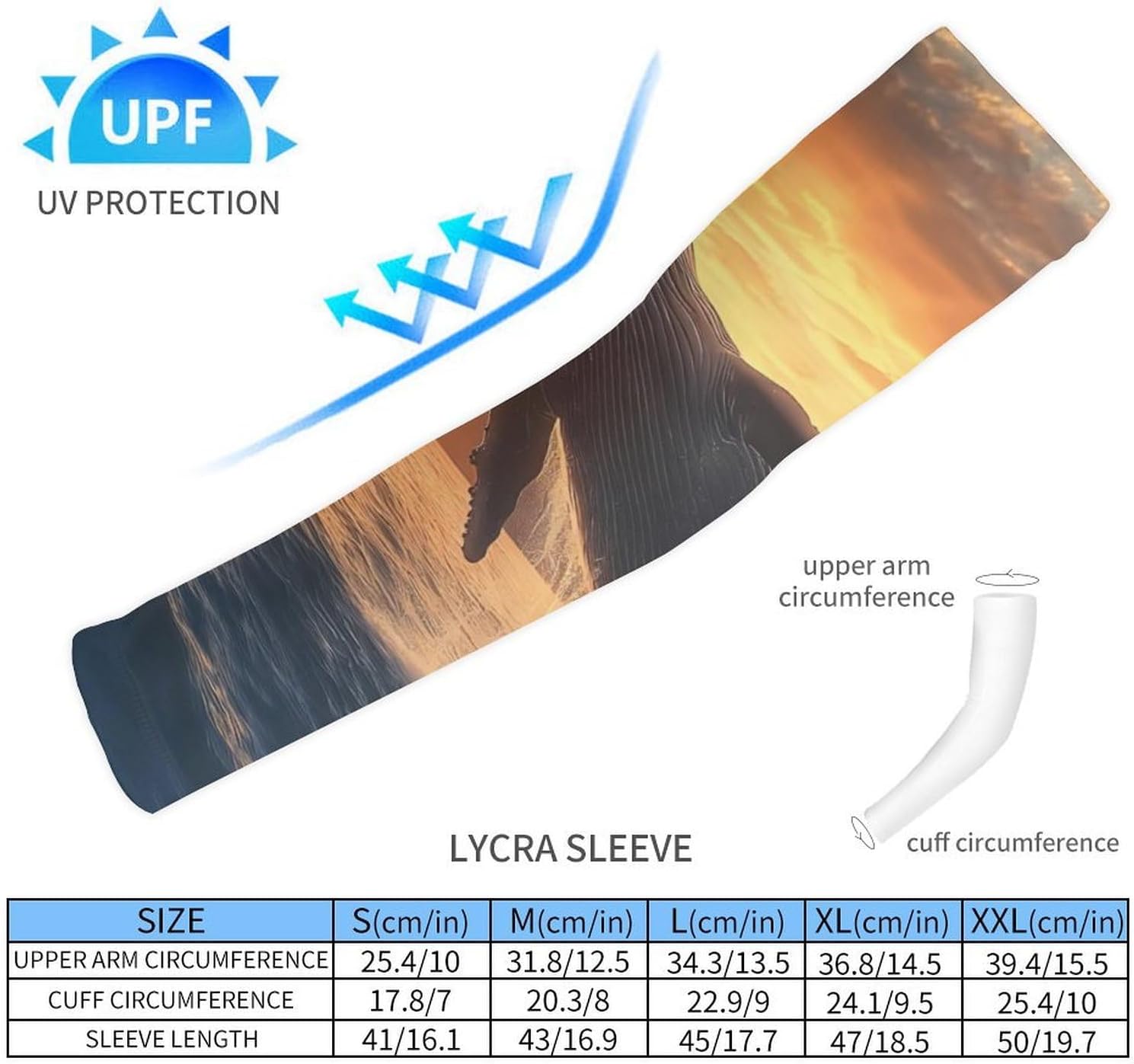 Whale Sea Underwater Animal Arm Sleeves Sun Protection Sleeves Sports Cooling Arm Compression Sleeve for Men Women