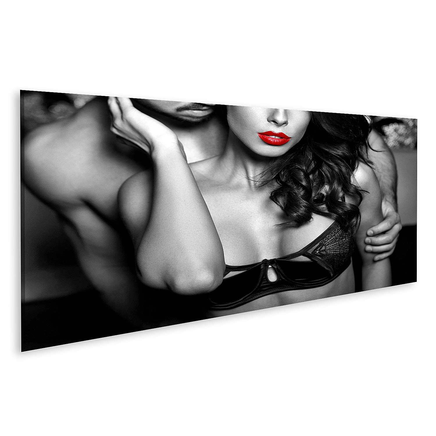 Imagen sobre lienzo Sensual Woman Underwear Young Lover Closeup Black Wh Mujeres Pasionada Pareja Foreplay Blanco Coloración Selectiva Mural Sala de estar en casa Oficina Dormitorio Imágenes GKTV Panox