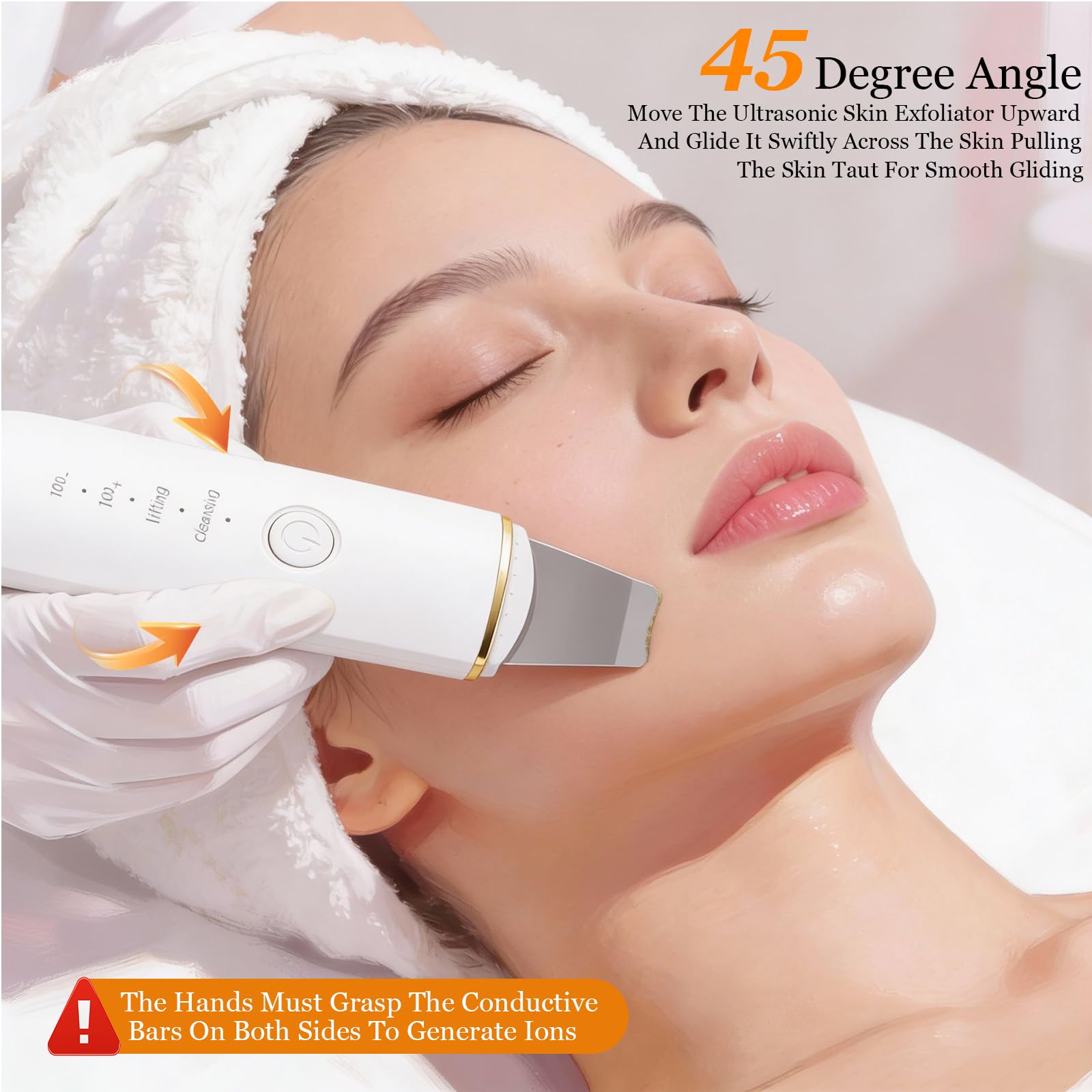 Pulizia Viso Ultrasuoni, Skin Scrubber con 4 Modalità Regolabili, Schermo LED USB Ricaricabile Pulizia Profonda Rimozione Comedoni Esfoliazione Delicata