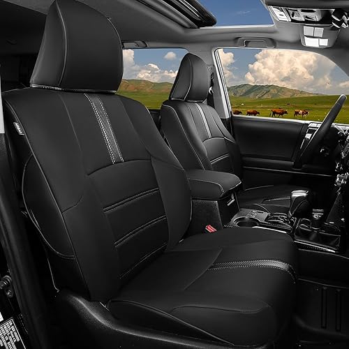 PTYYDS Juego completo de fundas de asiento de automóvil para Toyota 4Runner 2011-2023, fundas de asiento de cuero para Toyota 4Runner accesorios (2
