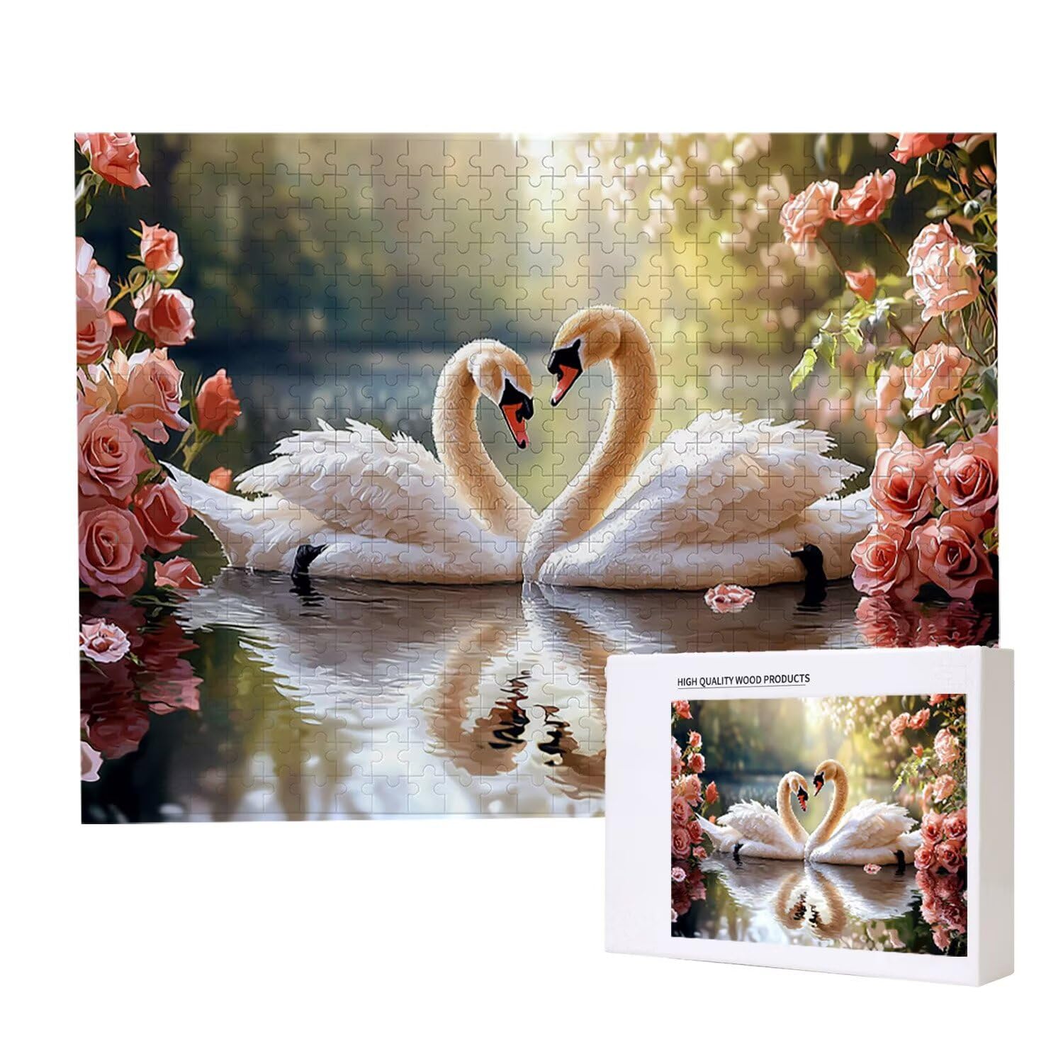 Puzzle 140 x 87 cm, 4000 sztuk puzzli dla dorosłych, prezent rocznicowy, prezent świąteczny, dekoracja domu, zapobieganie degeneracji mózgu u osób starszych (różowy łabędź) w-576