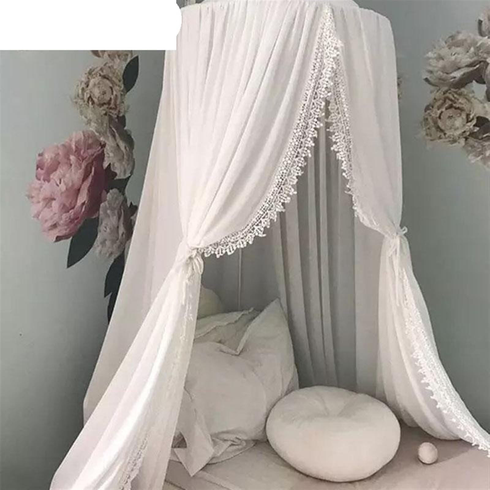 Rete for ombreggiatura in pizzo, baldacchino for letto, Tende a cupola for bambini, Tende da gioco for principessa, camera dei bambini(Grey)