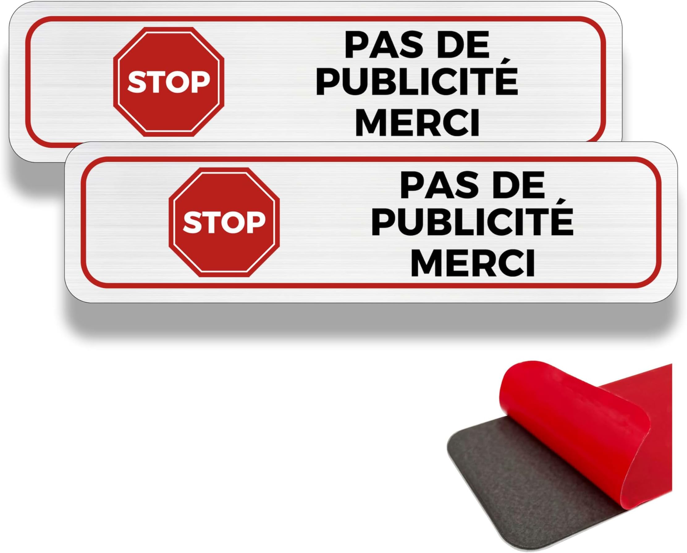 Decooo.be Lot de 2 Autocollants Stop PUB - Ultra résistant aux