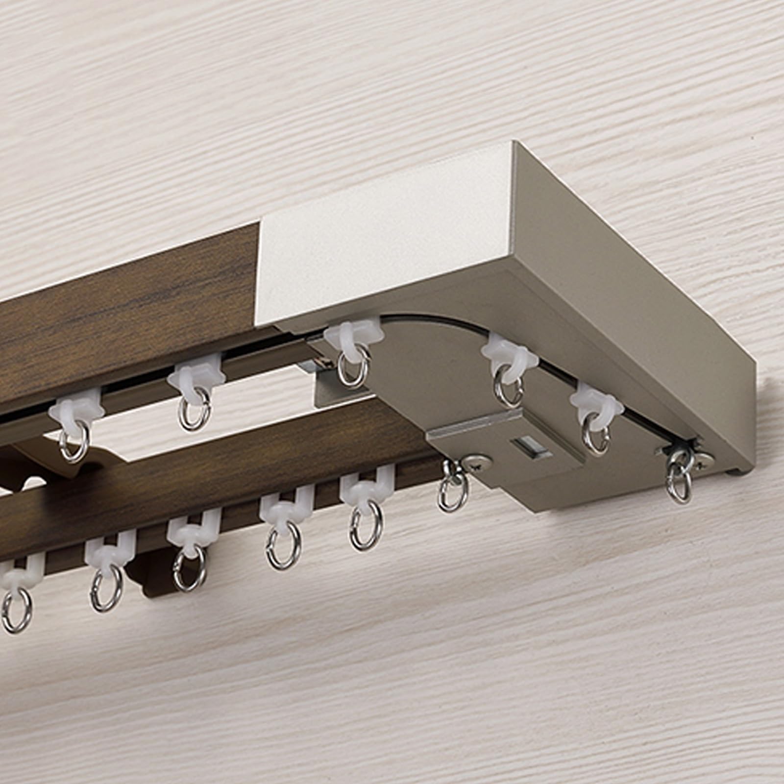 MZQMK Ceiling Track, Heavy-Duty Curtains Rails Double Row Ceiling Curtain Track Ceiling Mounted Curtain Double Rails Ceiling Mount Double Curtain