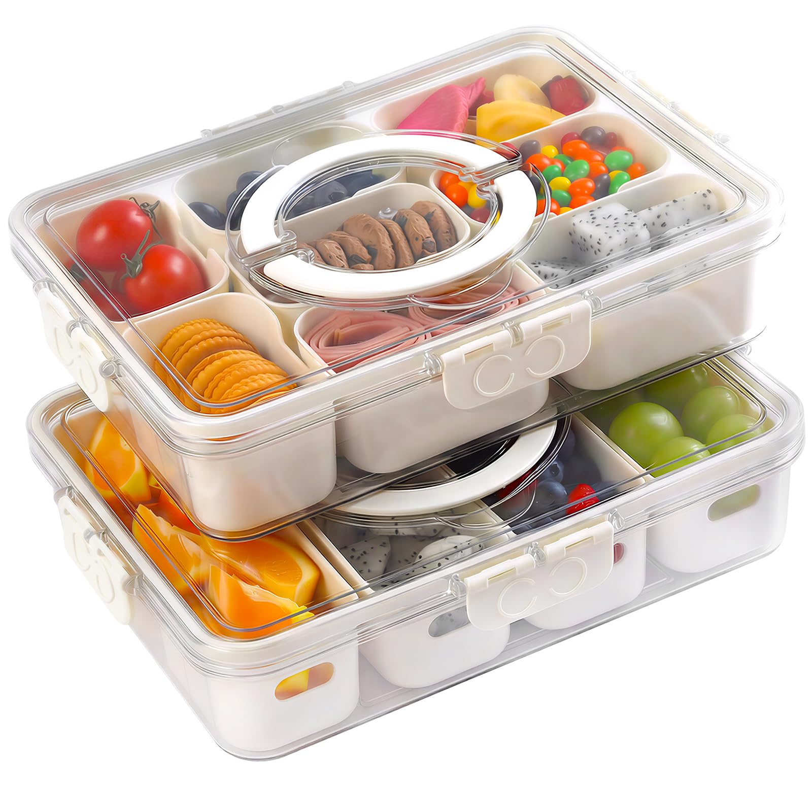 Amazon.com | Yipaga 2 Pack Divided Serving Tray with Lid and