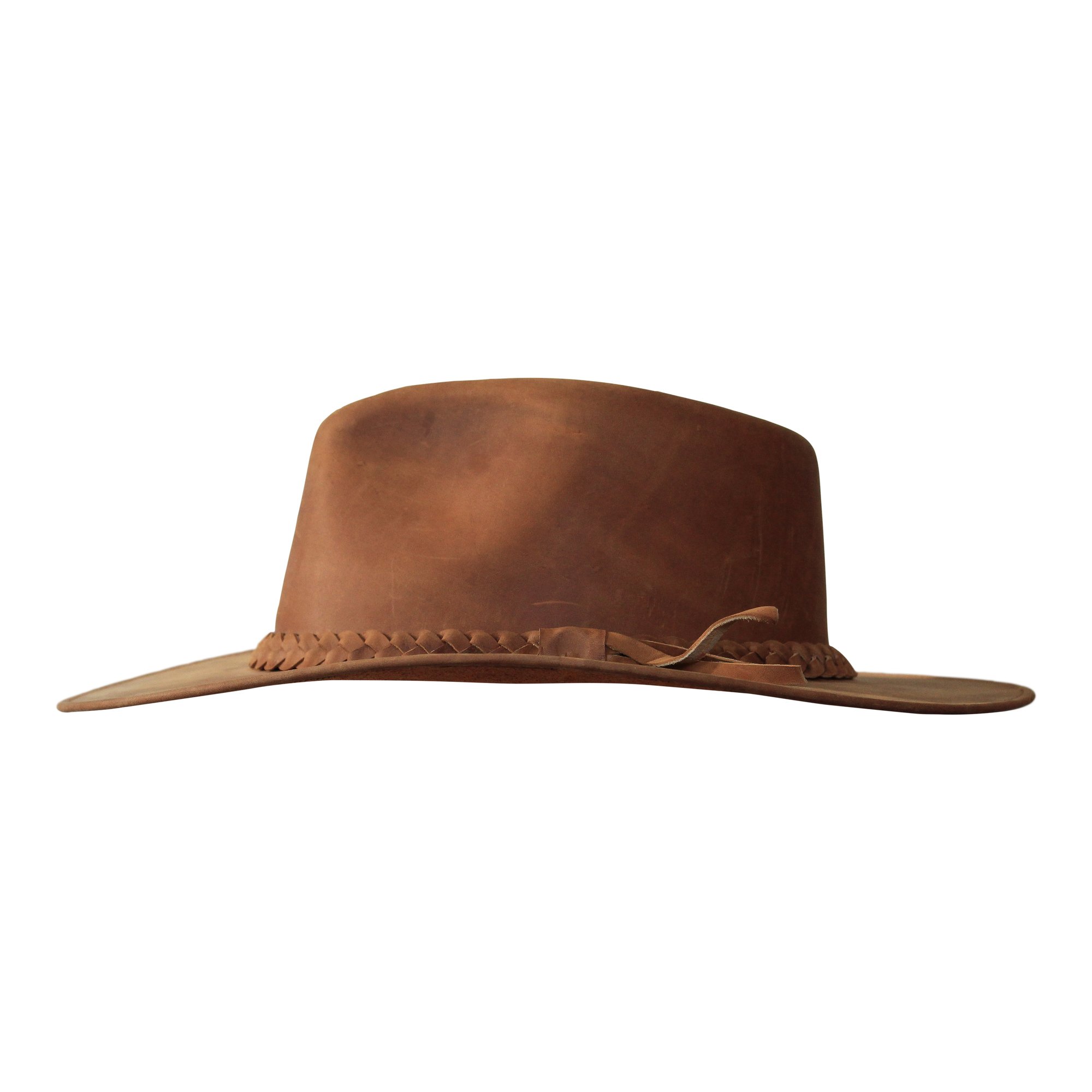 B&S Premium Leder Fedora - Hut mit breiter Krempe - Hochqualitatives Leder - Wasserabweisend