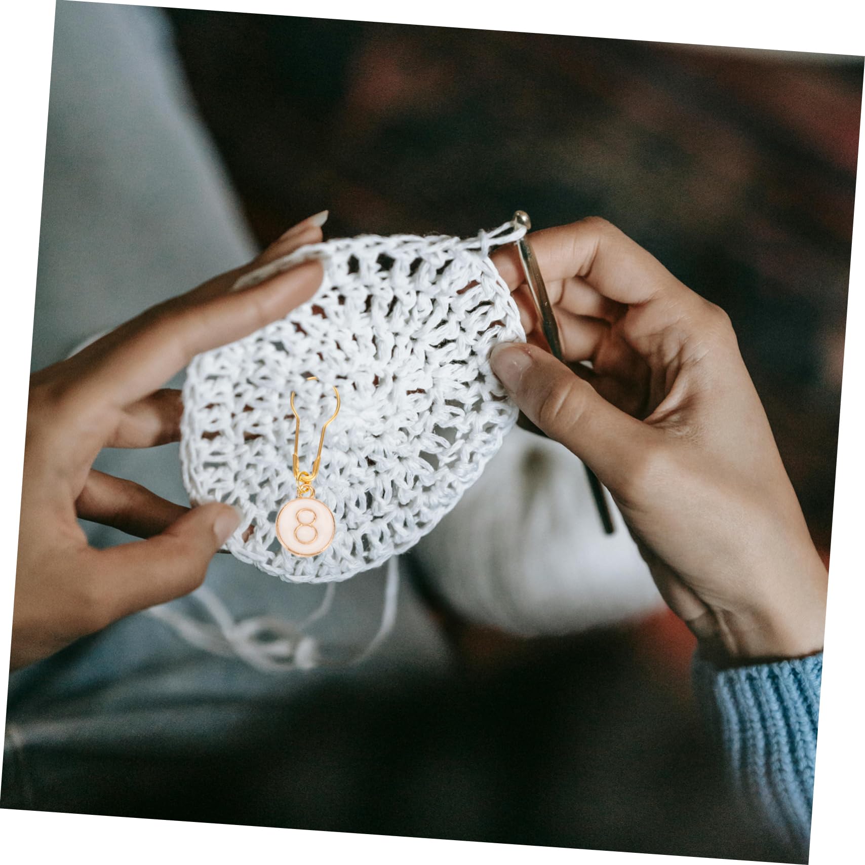 40piezas Marcadores De Tejer De Aleación De Zinc Marcadores Circulares Para Crochet y Punto Accesorios De Costura Para Proyectos De Manualidades Para Bufandas y