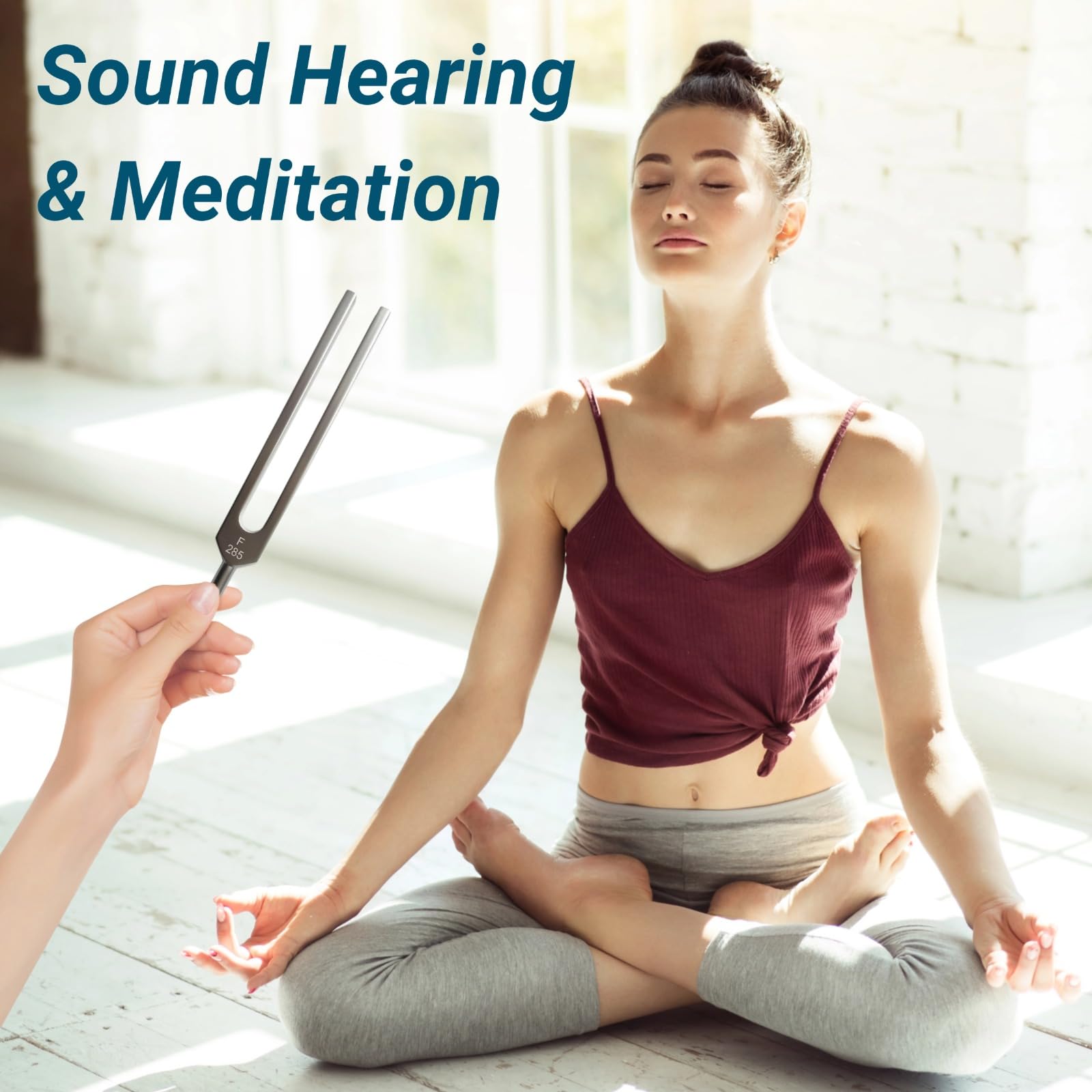 Stimmgabeln für Heilung, 9 Stück, Aluminiumlegierung, Chakra-Heilung, Musik-Stimmgabel (174/285/396/417/528/639/741/852/963Hz) mit Reflexhammer für Chakra, Heilung, Klangtherapie, DNA-Reparatur