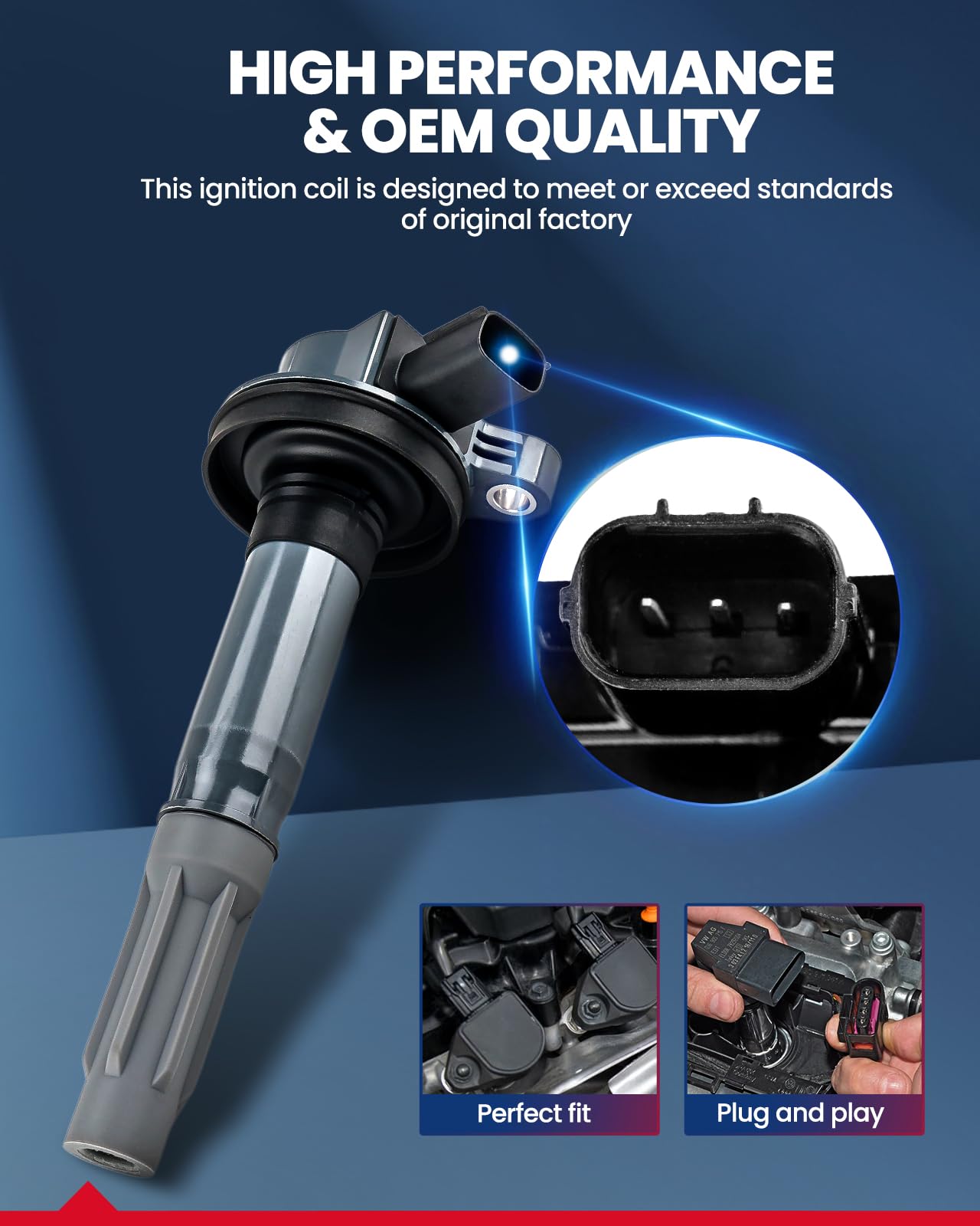 Juego De 8 Bobinas De Encendido De Alto Rendimiento Para Ford F-150 Y Mustang 5.0L 2011-2016