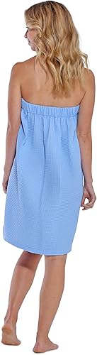 Miniatura 6 de Turquaz Batas de gofres ligeras hasta la rodilla para mujer, spa, baño, gofres