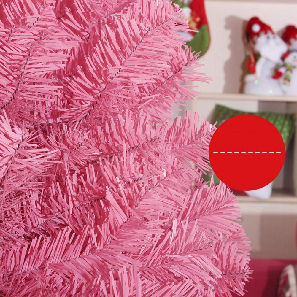 Albero di Natale Artificiale con Crittografia, 6,8 Piedi in PVC Premium con Cerniera, Decorazione Natalizia, Albero di Pino Natalizio per Interni, Facile da Montare Crist,Pink,180cm(6Ft)