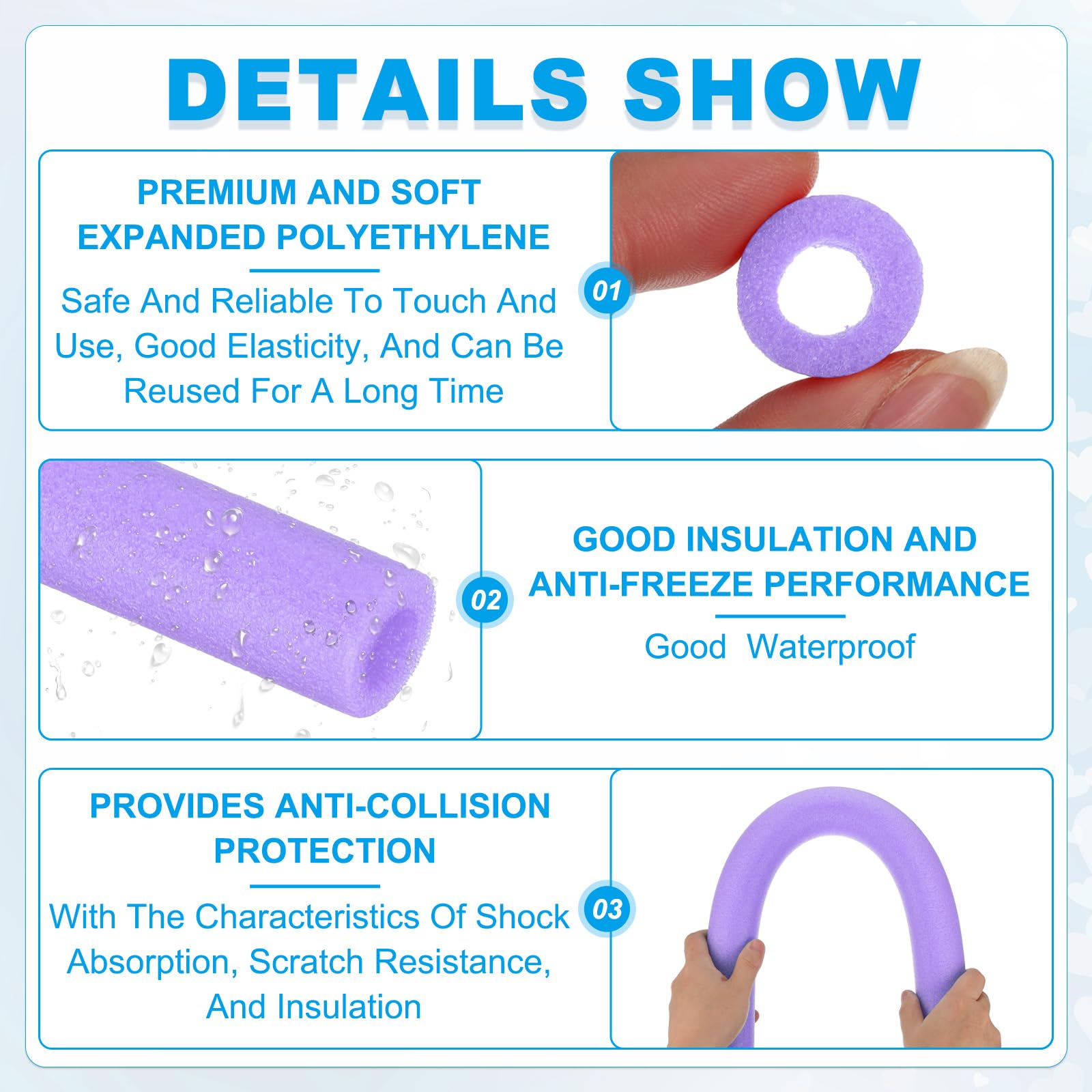 PATIKIL 2 Pcs Pipe Insulation Foam Tube - Image 3