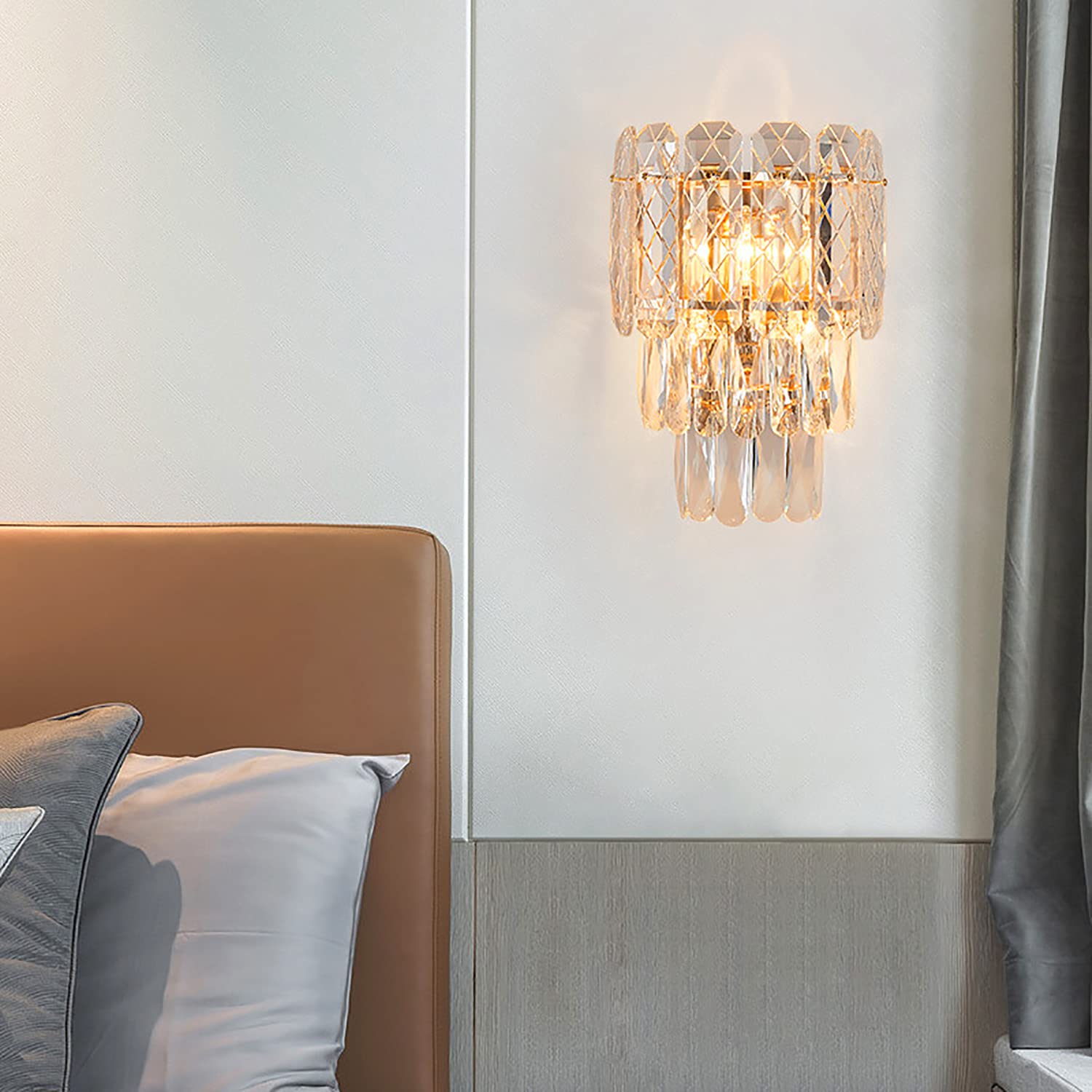 Genérico Lámpara de Pared de Cristal Tricolor con atenuación de 7 W, Moderna y Lujosa lámpara de Pared para Sala de Estar, baño, Dormitorio y Pasillo, Aplique de Pared, Accesorios de iluminación