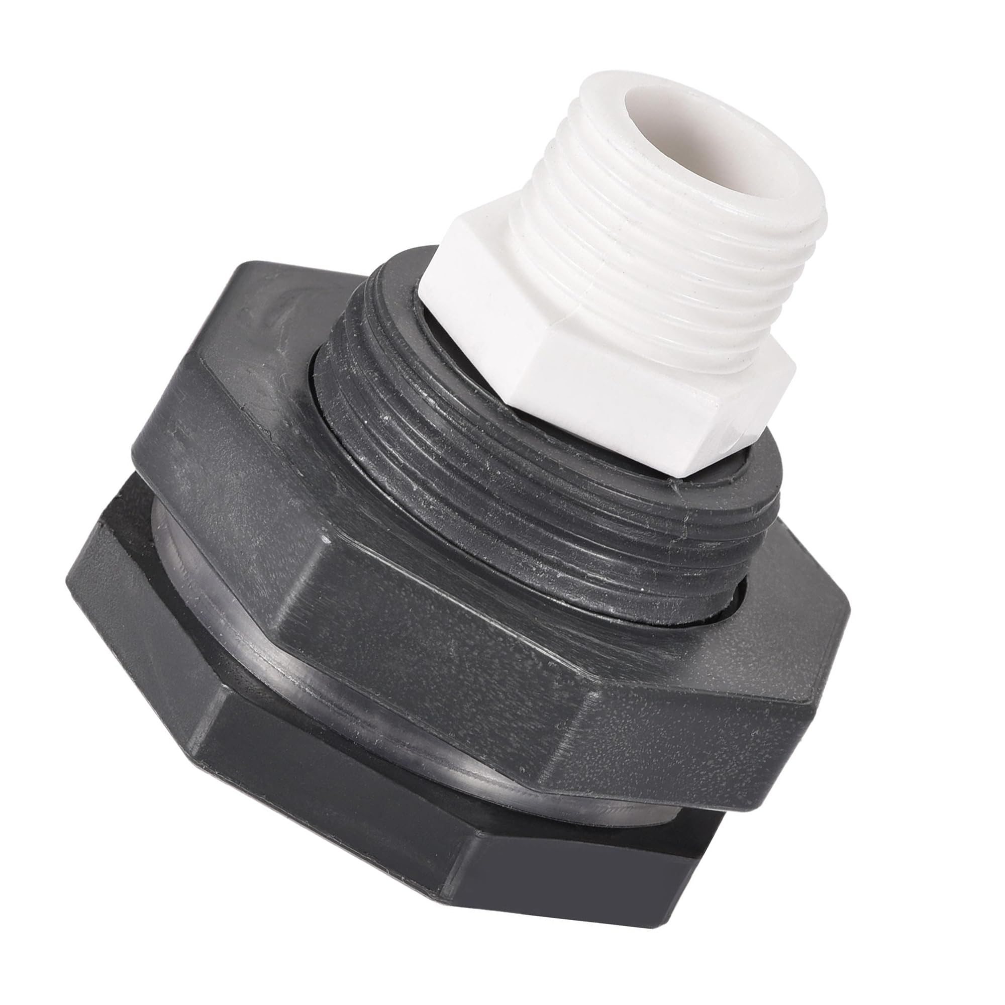 Unifizz PVC Bulkhead Tank Adapter with Thread Pipe Fitting G1/2 Thread for Rain Barrels Water Tank Aquariums Ponds 1 Set