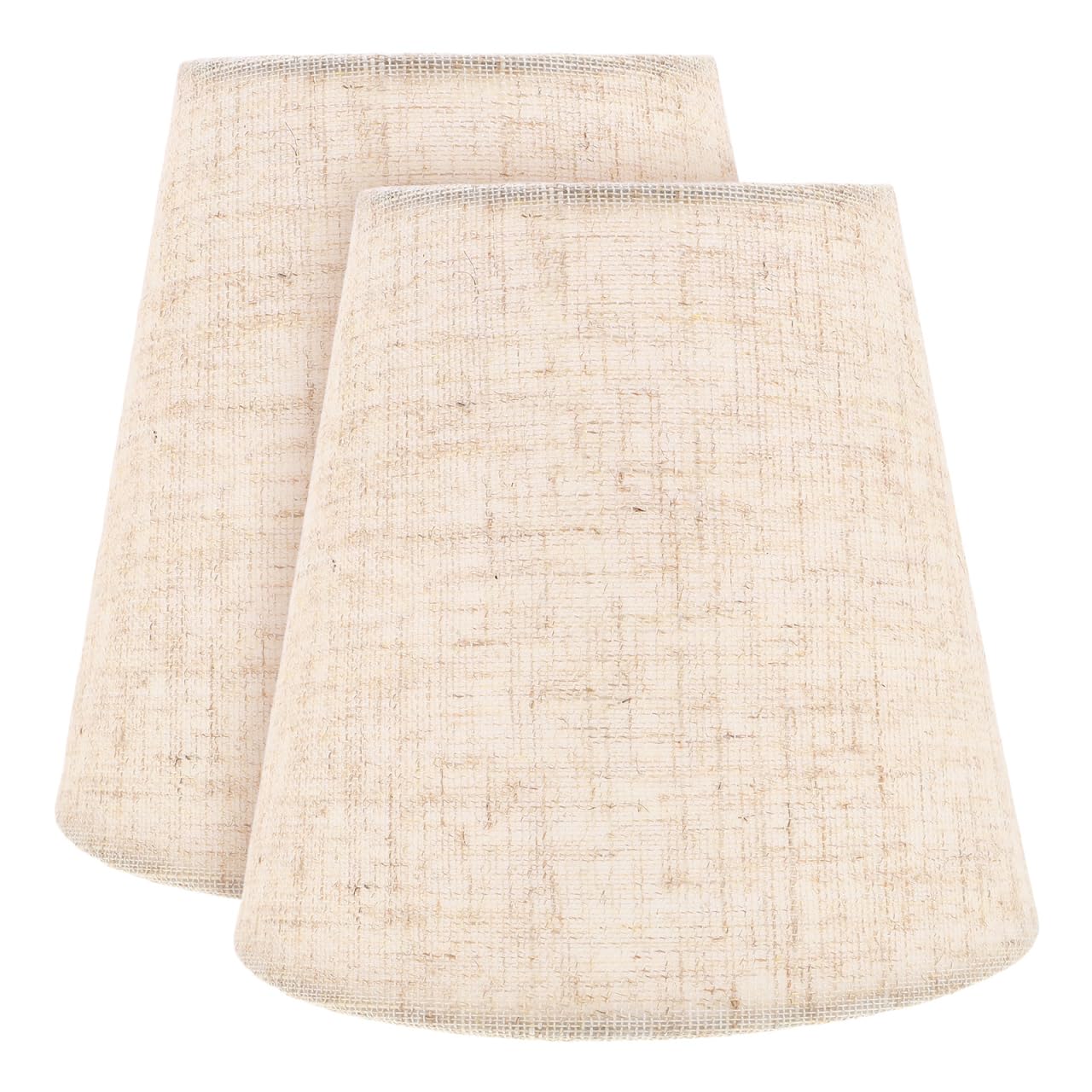 Operitacx 2pcs Small Linen Lamp Shades Clip Fabric Cover for Candelabra Bulbs Soft Light Effect Table Lamp Replacement Shades Easy Installation Indoor Light Covers for Wall Ceiling Mini