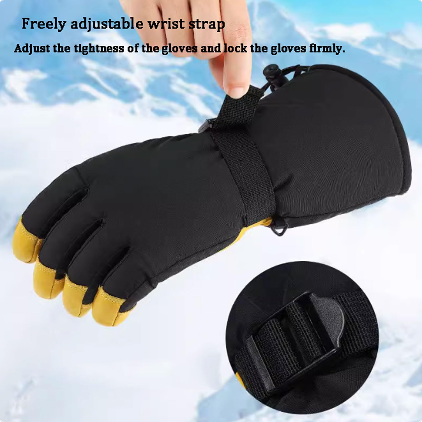 Winterhandschuhe, Winter-Skihandschuhe, Thermo-Handschuh für kaltes Wetter, Schneemobil, Skifahren, Sport, Motorrad, Reiten, winddicht, wasserdicht, warm, für Herren und Damen, kaltes Wetter