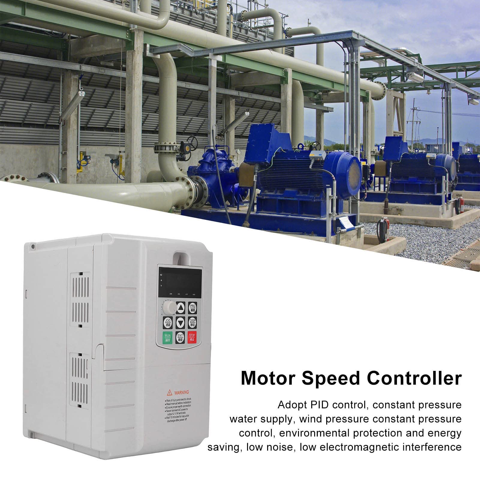 Inverter per Uso Generico 4KW 25A, Filtro Integrato, Controllo PWM, Ingresso Monofase 220 V, Uscita Trifase 380 V, per Ventilatori, Pompe, Compressori D'aria