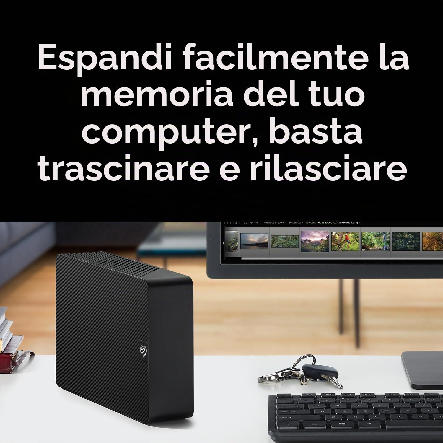 Seagate Expansion Desktop, 16 TB, Hard Disk Esterno, HDD, 3.5", USB 3.0, PC & Notebook, 2 Anni Rescue Services (STKP16000402), Amazon Exclsusivo