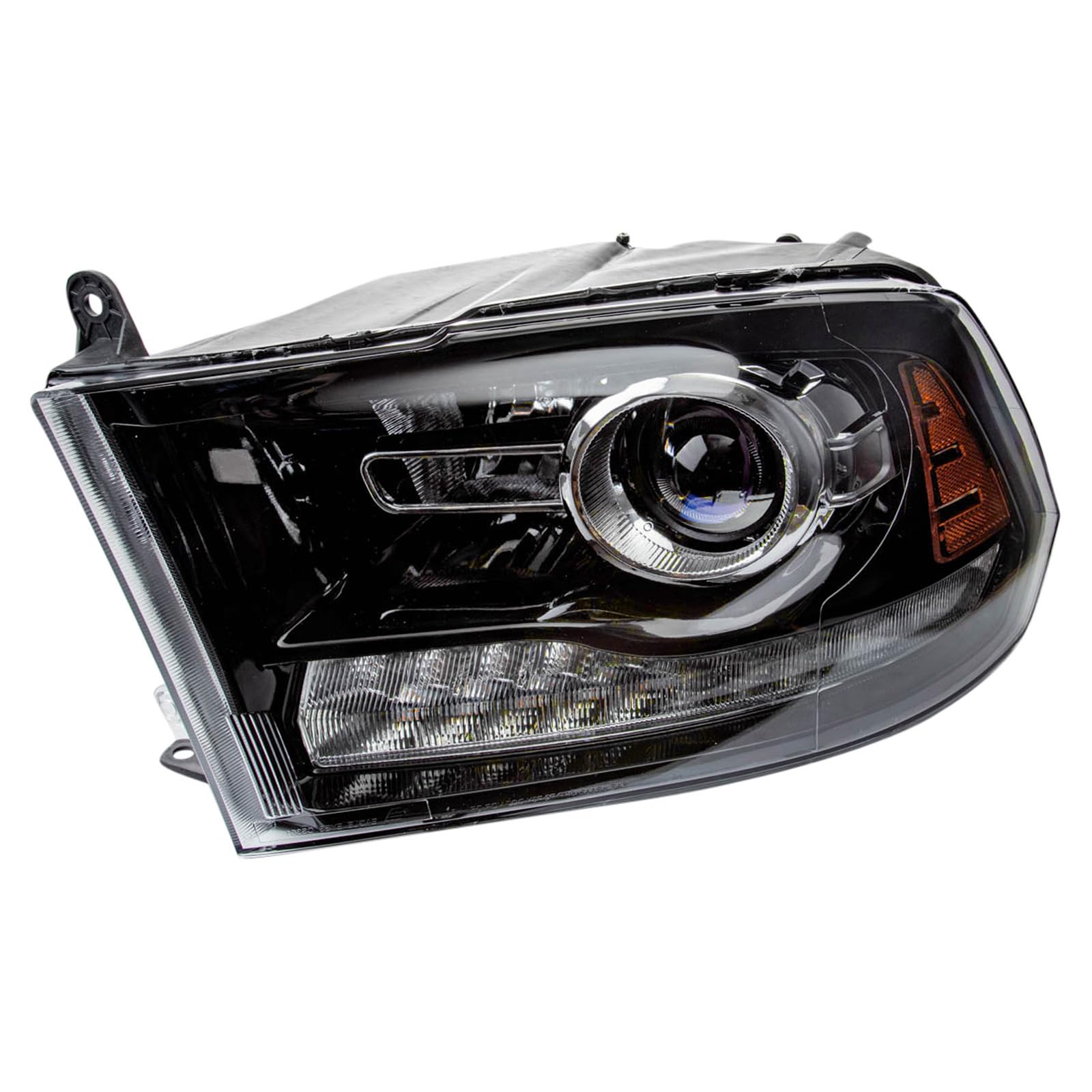 TRQ Driver Side Headlight Assembly Halogen Black Bezel