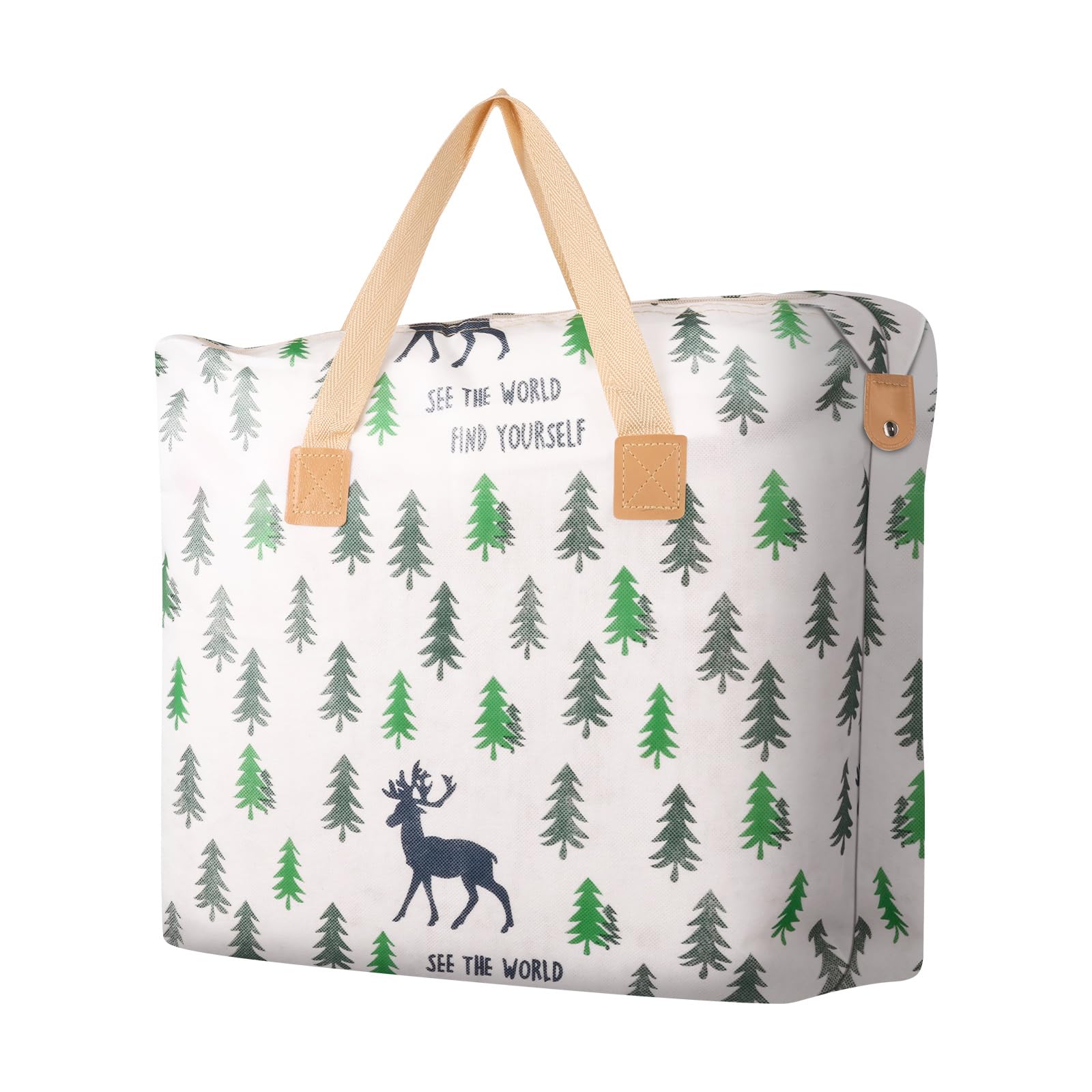 NZWBSHSSP Oxford Cloth Packing Bag for Moving Waterproof Large Moving Clothes Bag Strong Load Bearing Clothes Organizer with Zipper Dustproof for Cabinet(Tree)