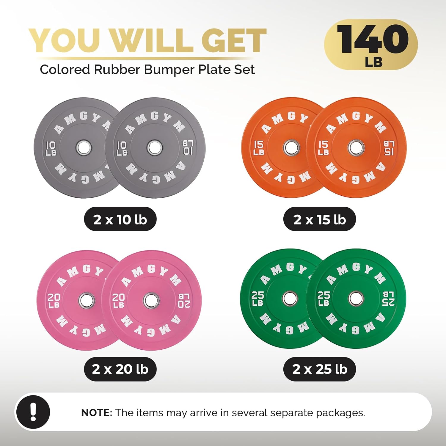 2 Inch Bumper Plates, 10-650lbs, Barbell Rubber Olympic Weight Plates Set for Home Gym, Strength Training & Weight Lifting, Multiple Options Colors