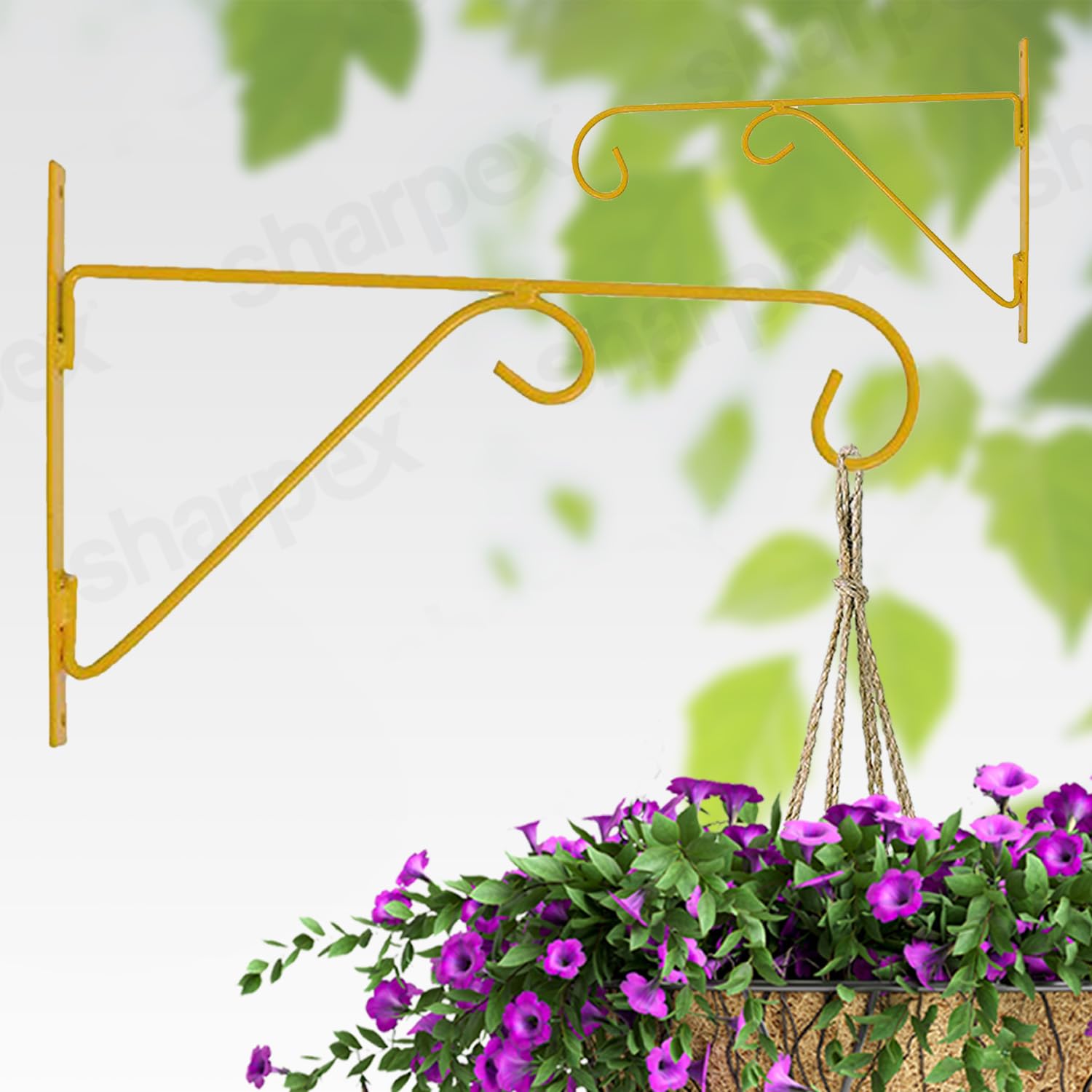 Sharpex Wall Mounted Metal Bracket | Decorative Wall Hook Plant Hanger for Hanging Pots, Bird Feeders, Flower Baskets, Planters, Lanterns, Lamps, and Wind Chimes for Indoor/Outdoor Use (Yellow, 2 Pc) (B08PRZGR6H) Amazon Price History, Amazon Price Tracker