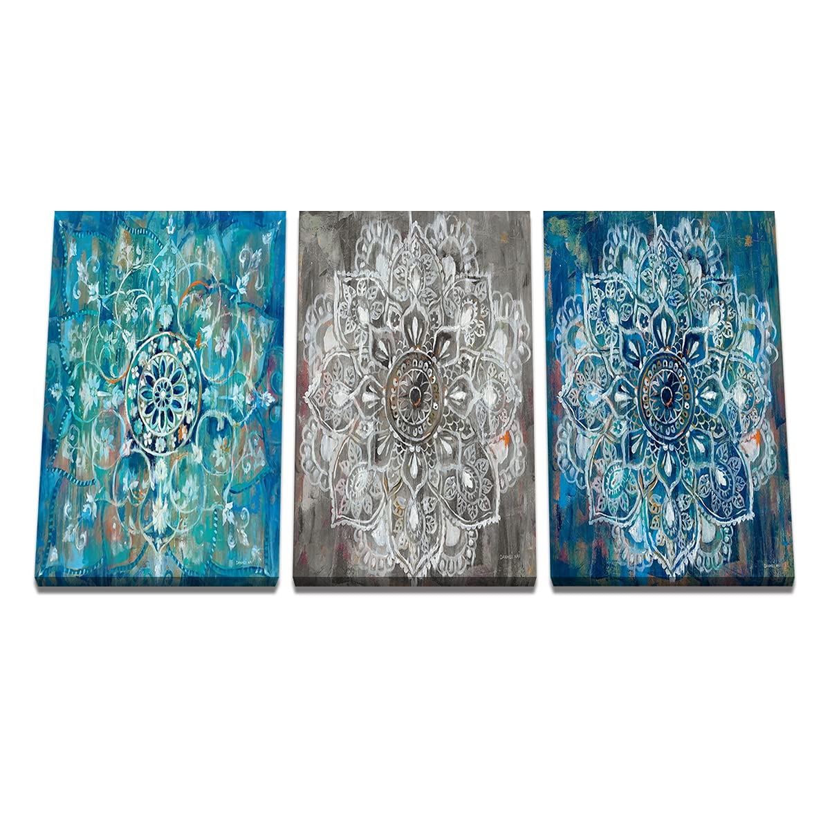 Toile 3 pièces triptyque paysage abstrait moderne prêt à brancher 20x30cm CS3-00171