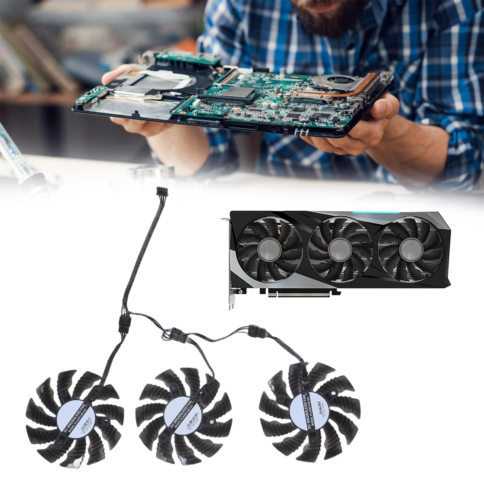 82mm 4Pin Video Card Cooling Fan For RX6800 6800XT 6900XT Graphics Card Coolers Fan Gaming Radiators Replacement