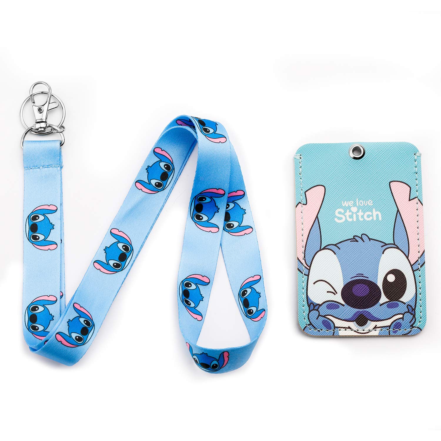 Buy Stitch and Musical Notes Lanyard ID Badge Key Chain Holder Keychain