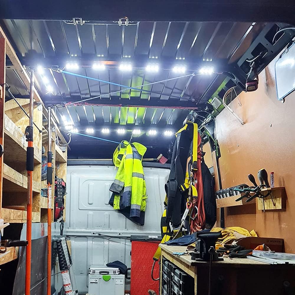 ROYFACC 60 LED Van Light Car Interior Light Bright White Lighting Dome Lamp Ceiling Work Lights Kit for Van Truck Auto Car Vehicle Caravan DC 12V (20 Modules, White)