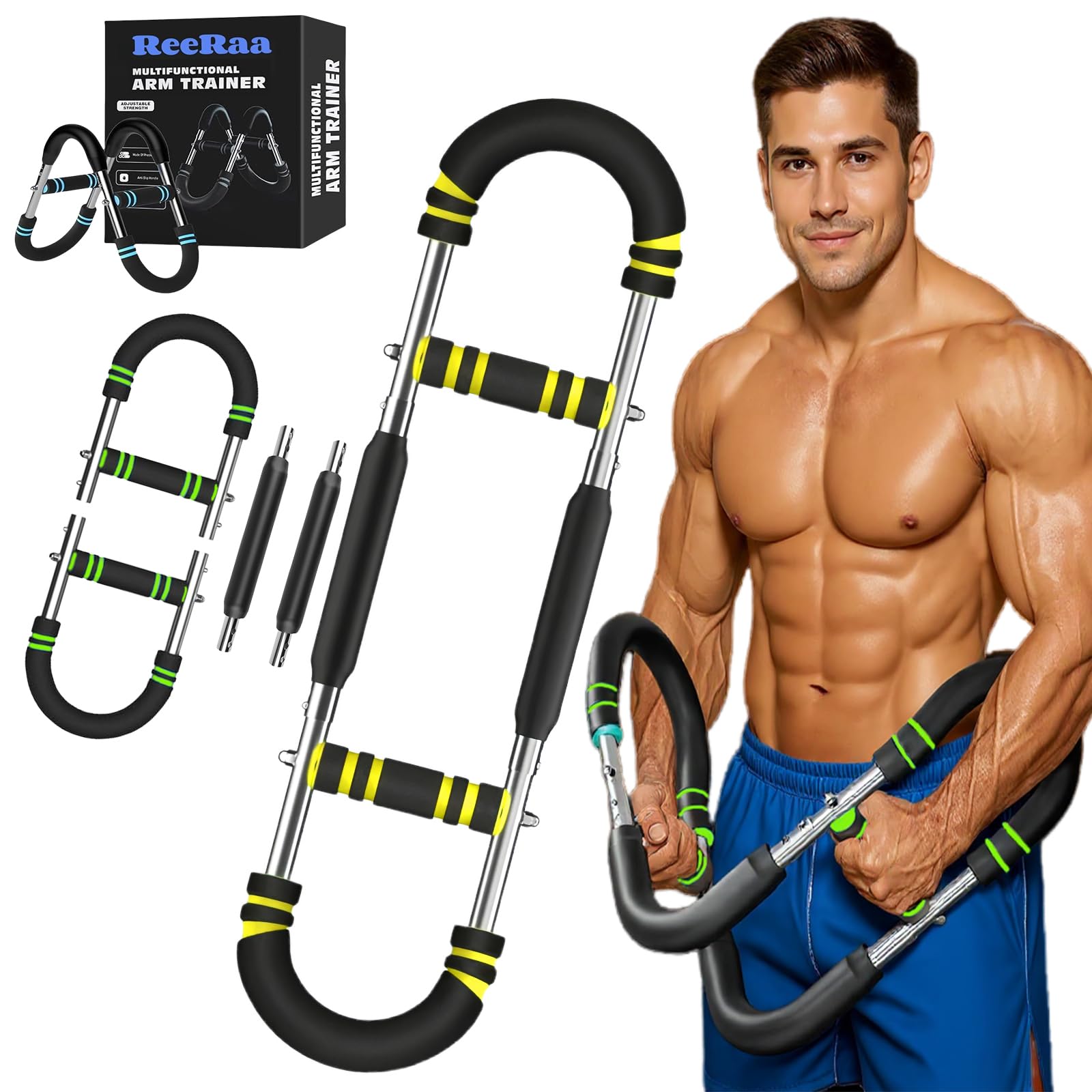 ReeRaa Twister Arm Trainer,Arm Trainer for Men, Adjustable Chest Workout Equipment,Chest Trainer, Shoulder Muscle Training,Wrist &amp; Forearm Strengtheners, Portable Home Fitness Equipment