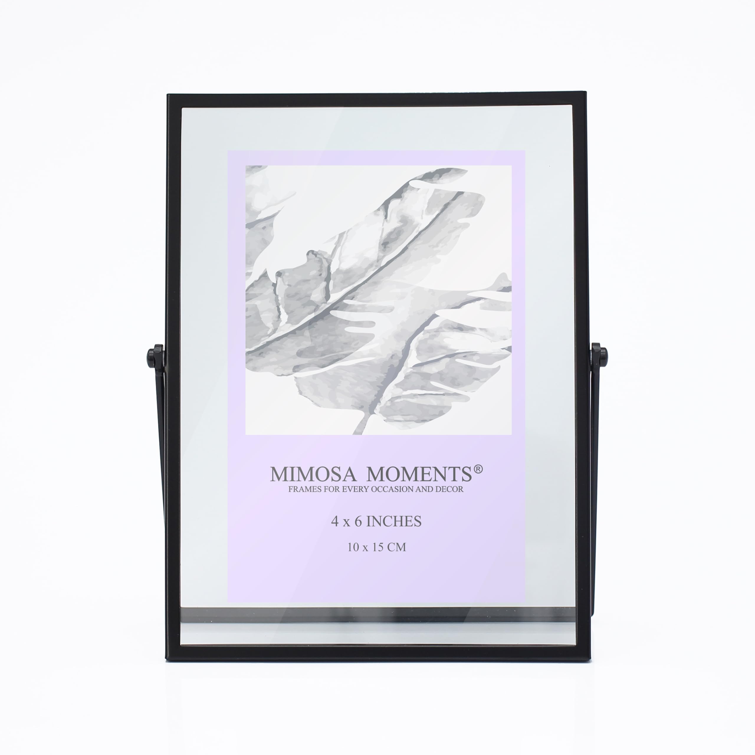MIMOSA MOMENTS Metal Floating Picture Frame (Black, 4x6)