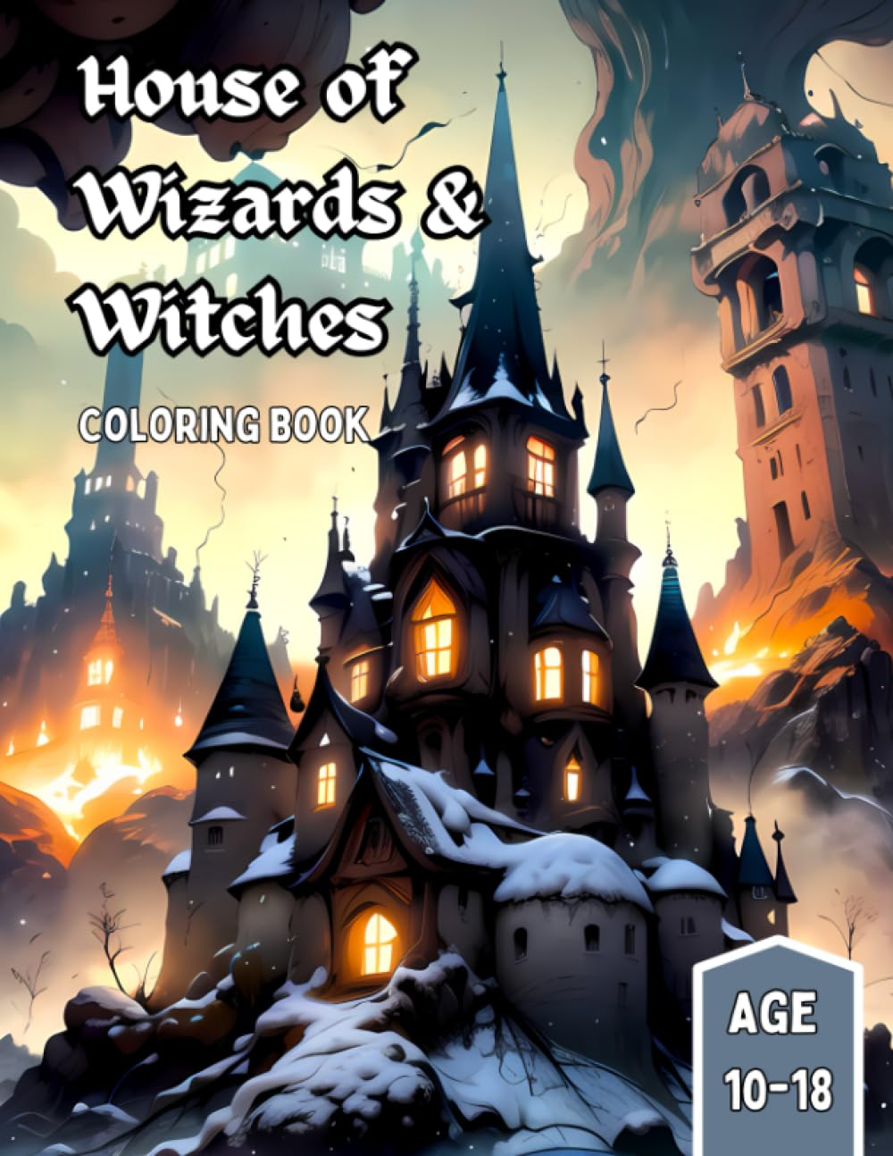 House of Wizards and Witches Coloring Book Age 10-18: For Kids: Ages 10-18, Fun Gift Idea for teens, girls, boys..Potions, Brooms, Wands, Spells, Unicorn, Witches