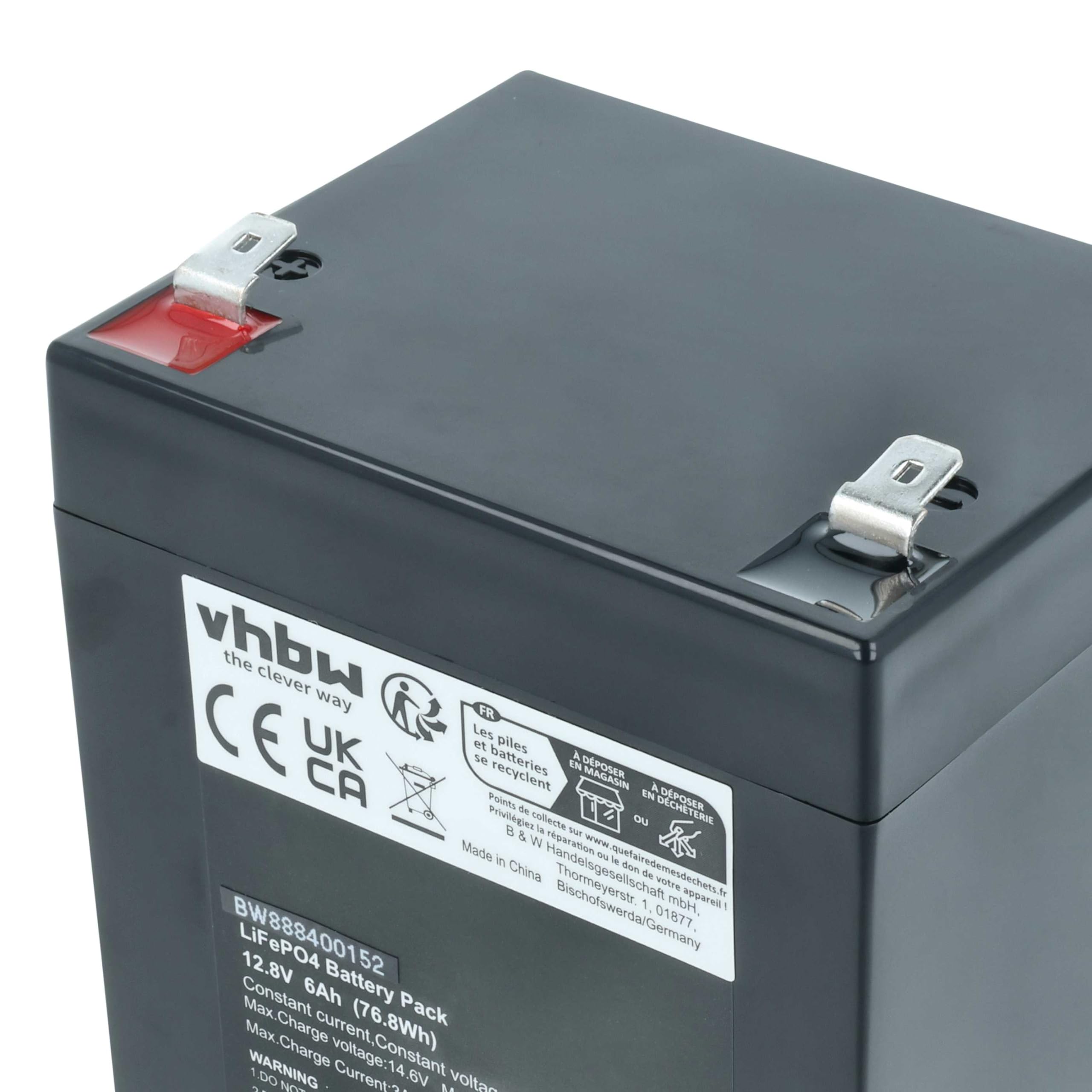 vhbw Batterie Compatible avec LD Systems Road Buddy 10, Roadman 102 Haut-parleurs, Enceintes portatives (6Ah, 12,8V, LiFePO4)