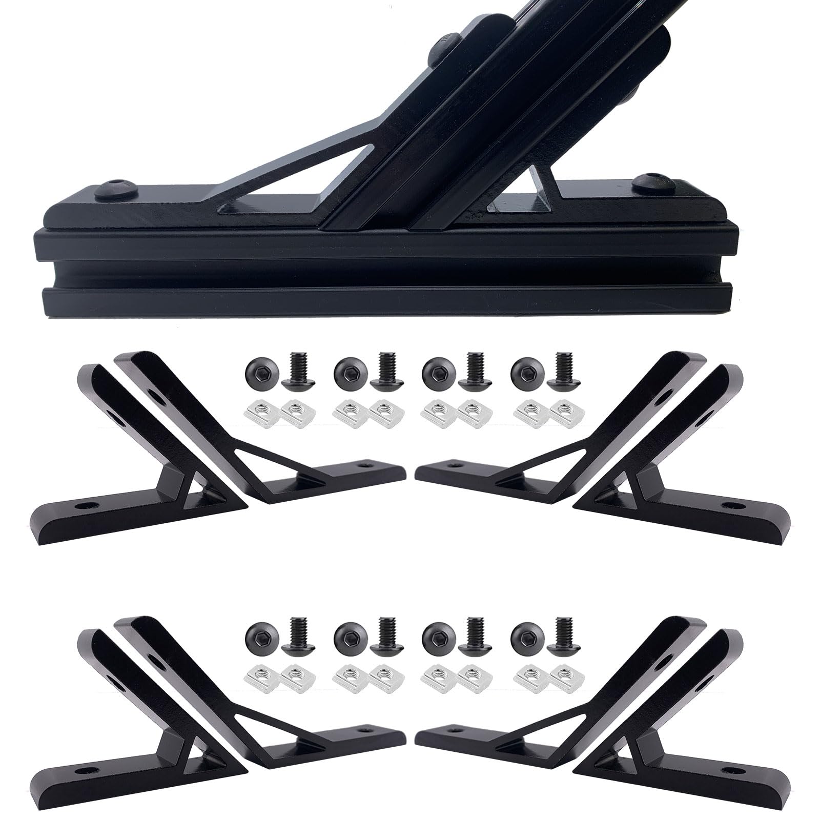 JCSPBYL(8pcs) 4pcs 45 Degree and 4pcs 135 Degree Angle 2020 Series Aluminum Extrusion Profile Accessories，Aluminum Corner Brackets Profile with Mounting Screws and Nuts