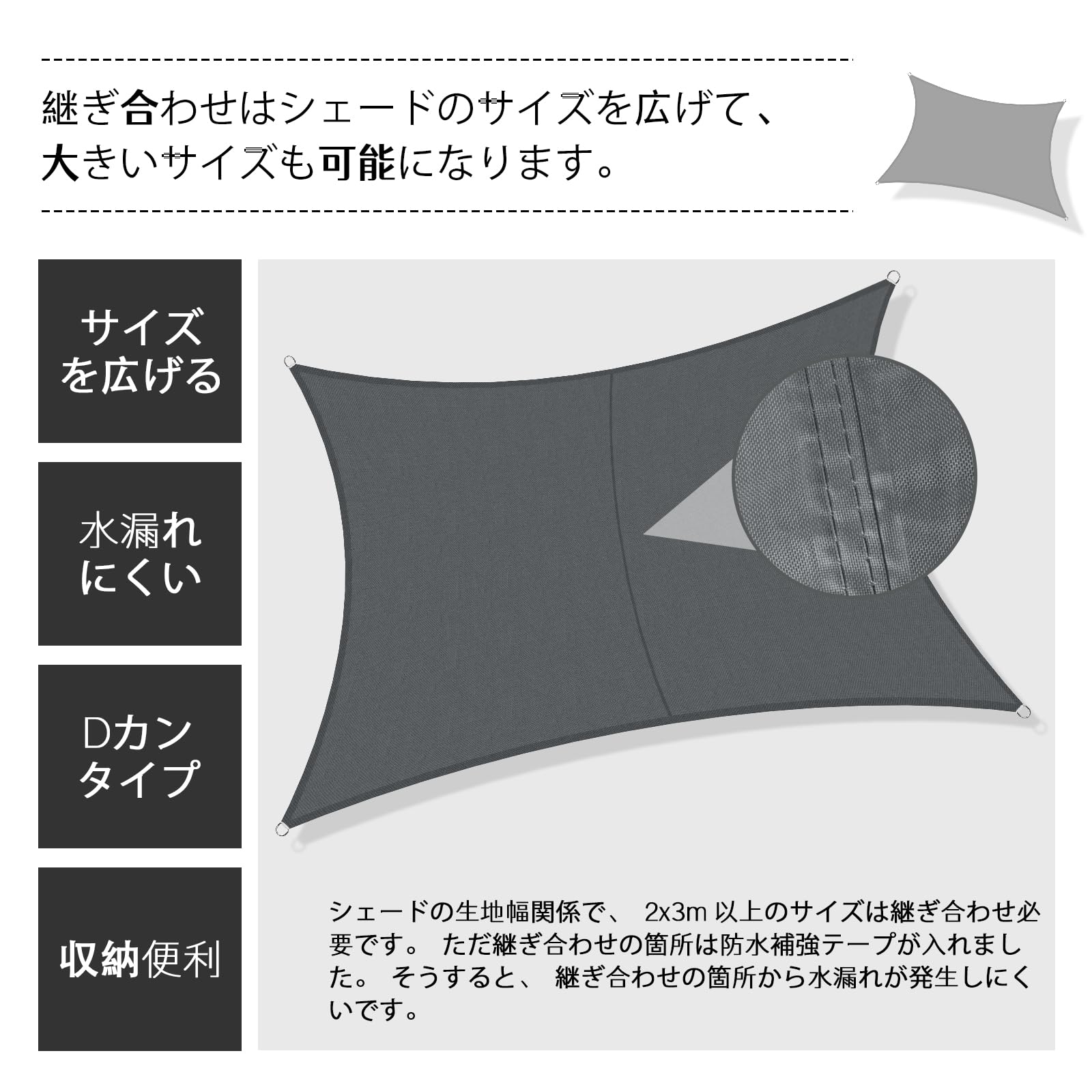 Amazon.co.jp: SUNNY GUARDひ雨よけ シェード 4x6m ベージュ 撥水